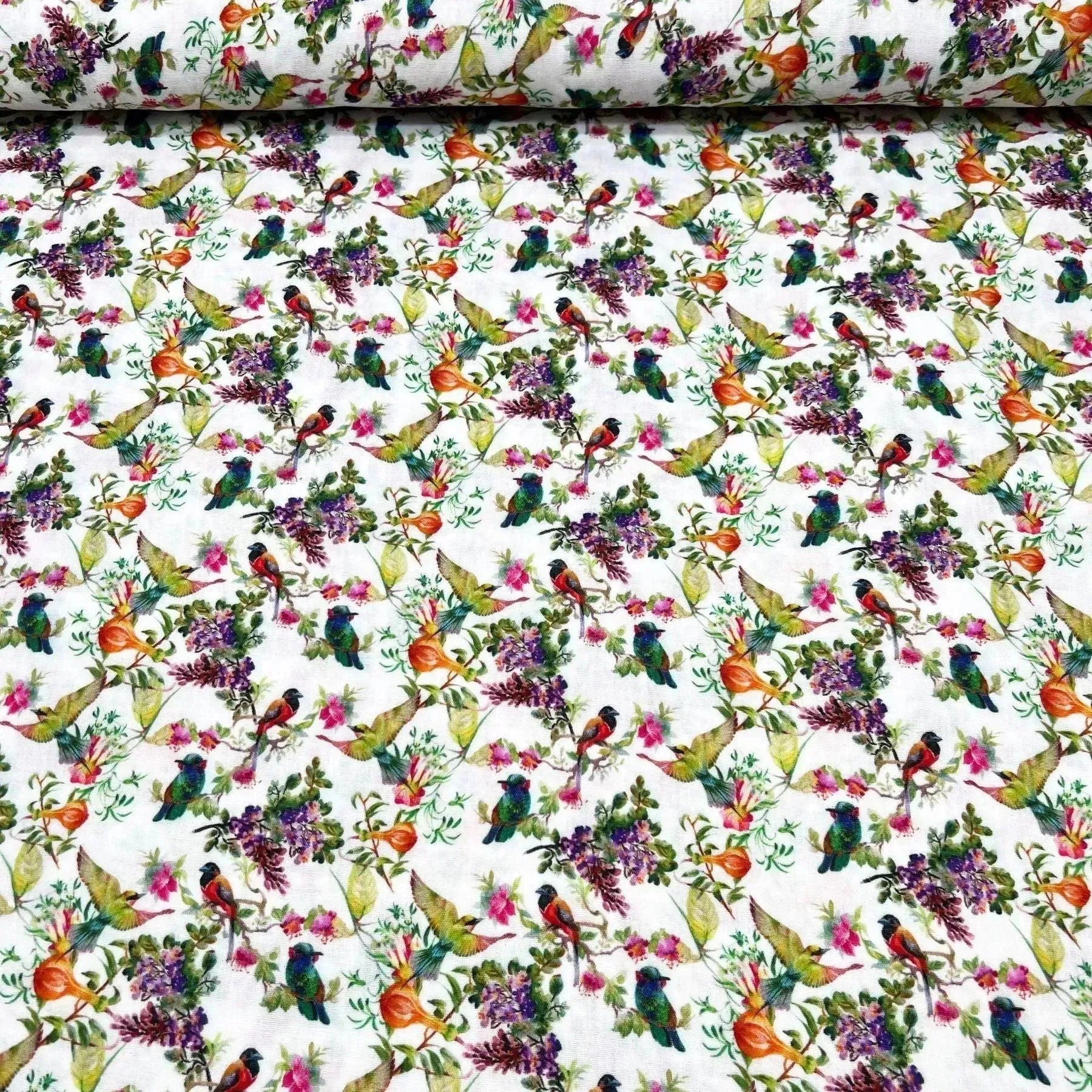 Tissu double gaze oiseaux