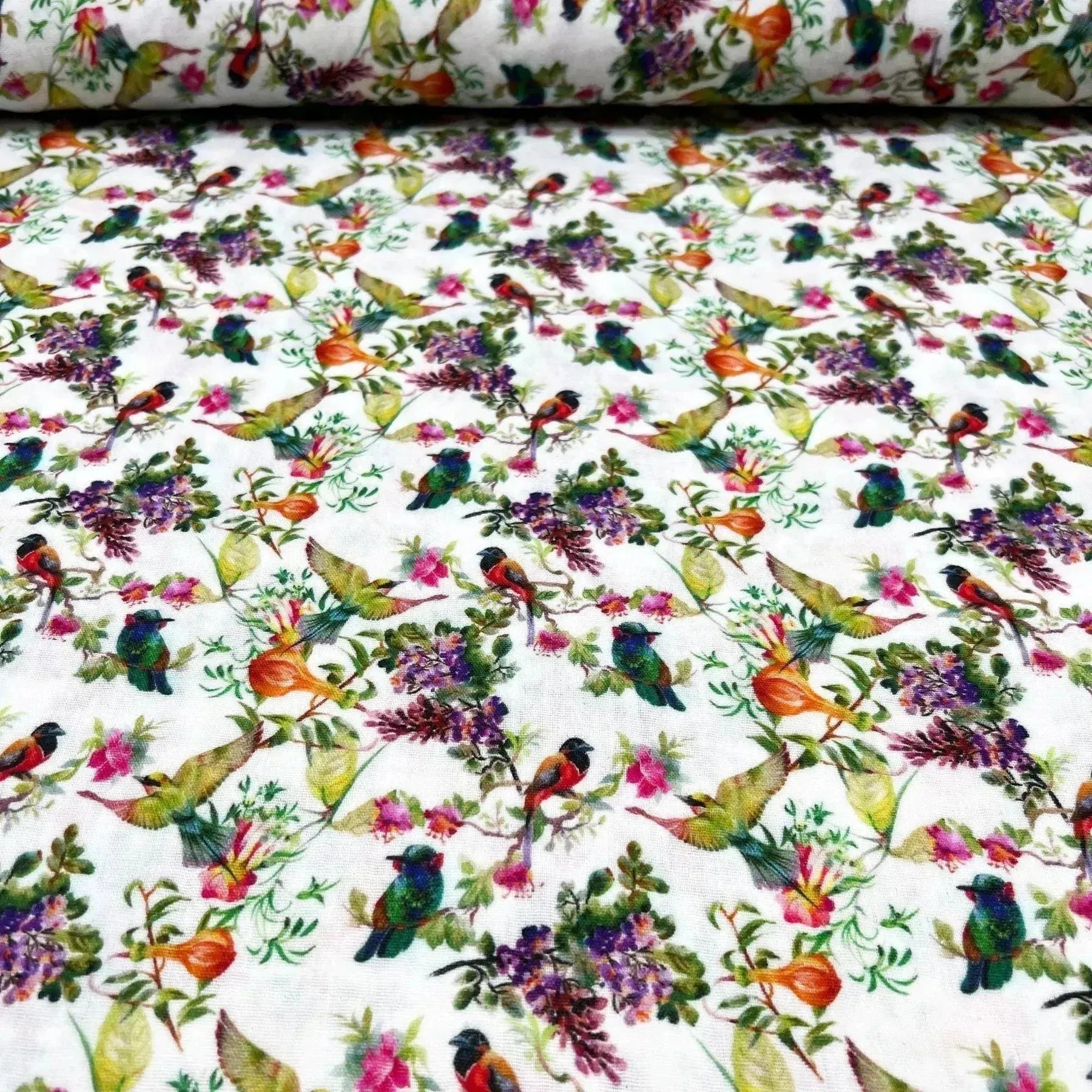 Tissu double gaze oiseaux