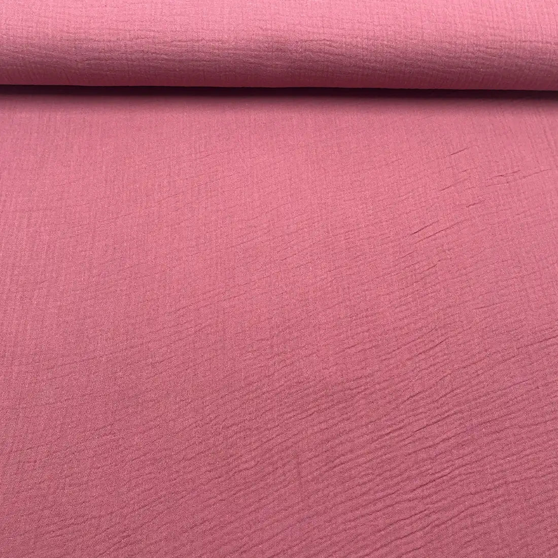 Tissu double gaze uni vieux rose