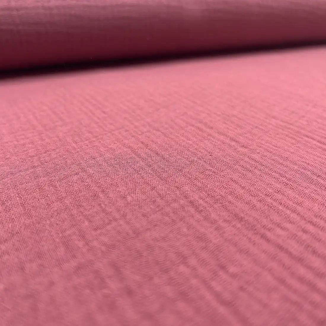 Tissu double gaze uni vieux rose