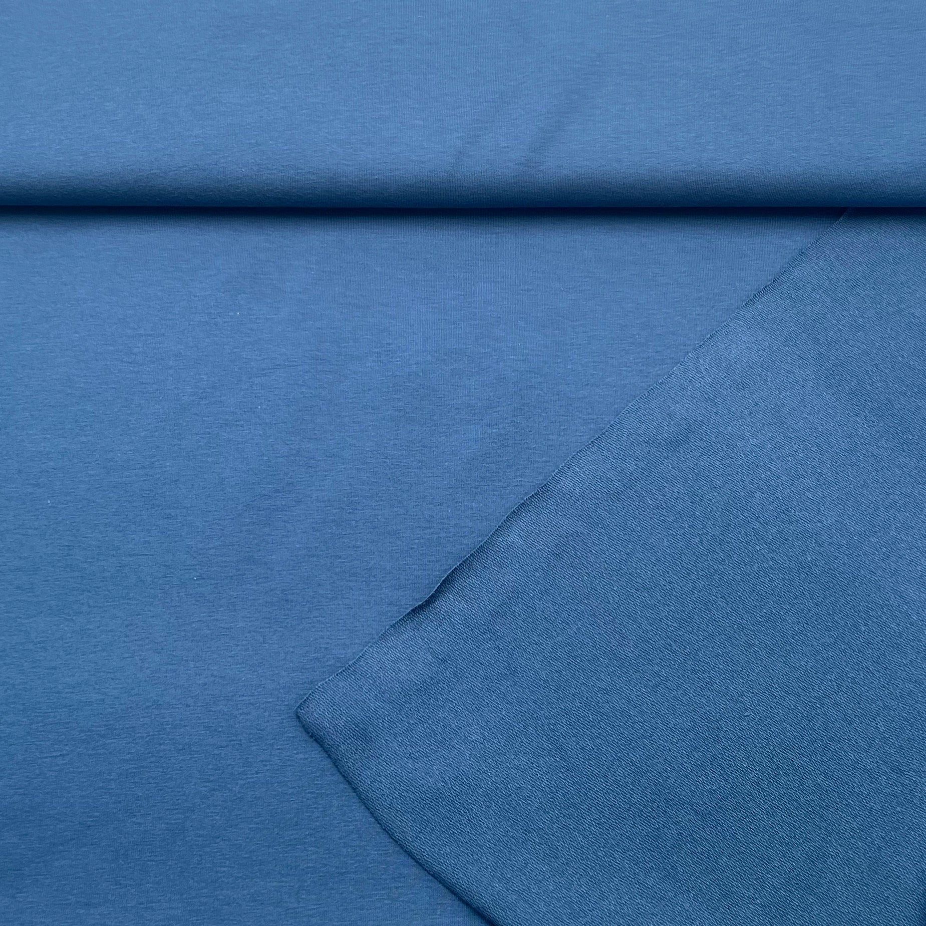 Tissu French Terry Bleu Jeans