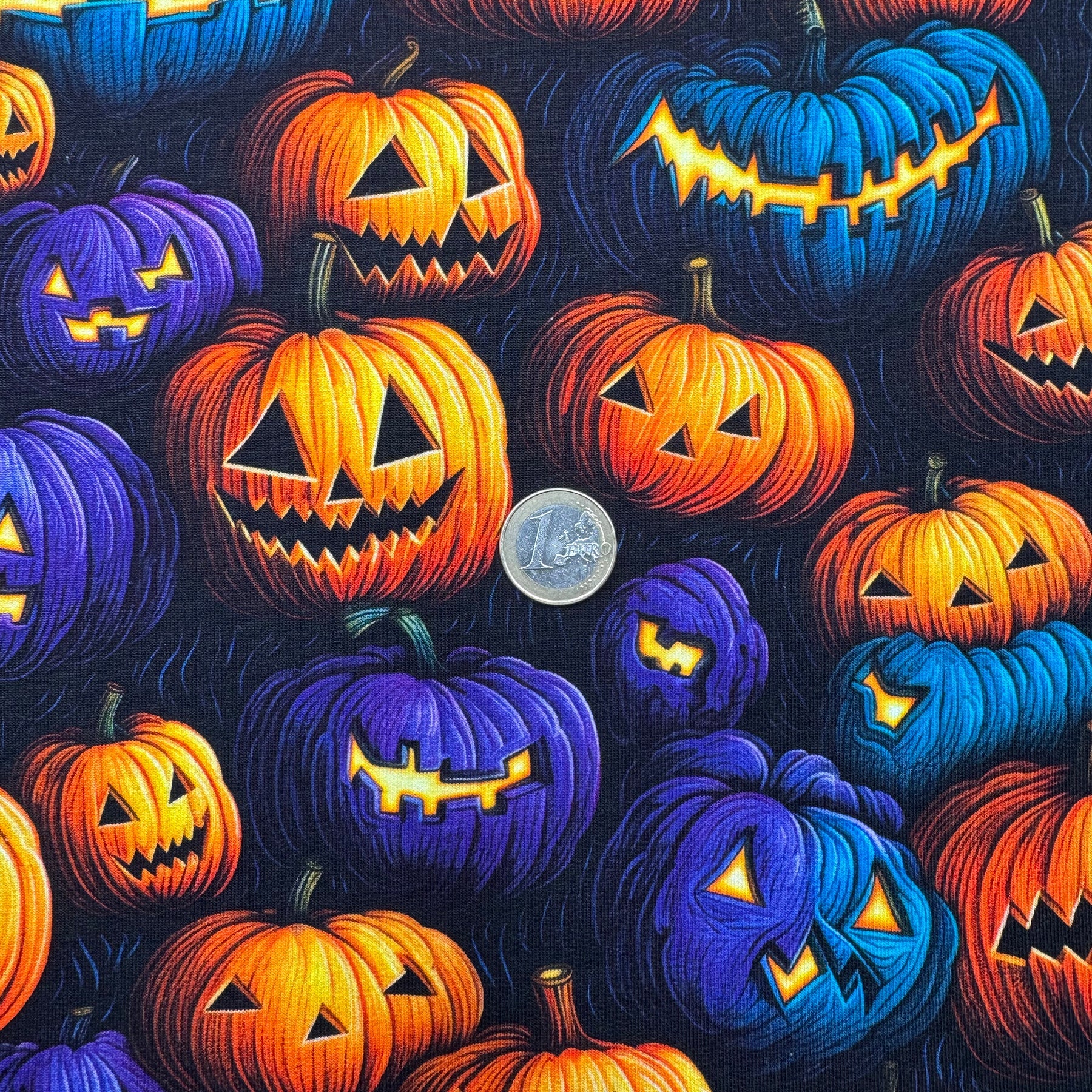 Tissu French Terry Halloween Citrouille