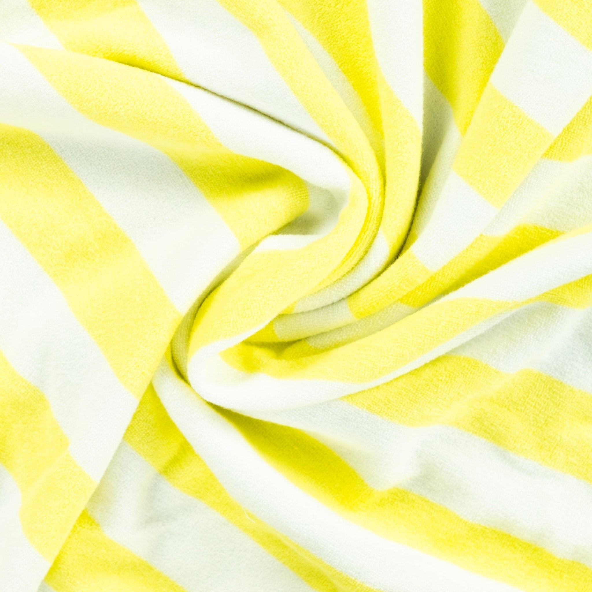 Tissu French Terry micro éponge ligné jaune