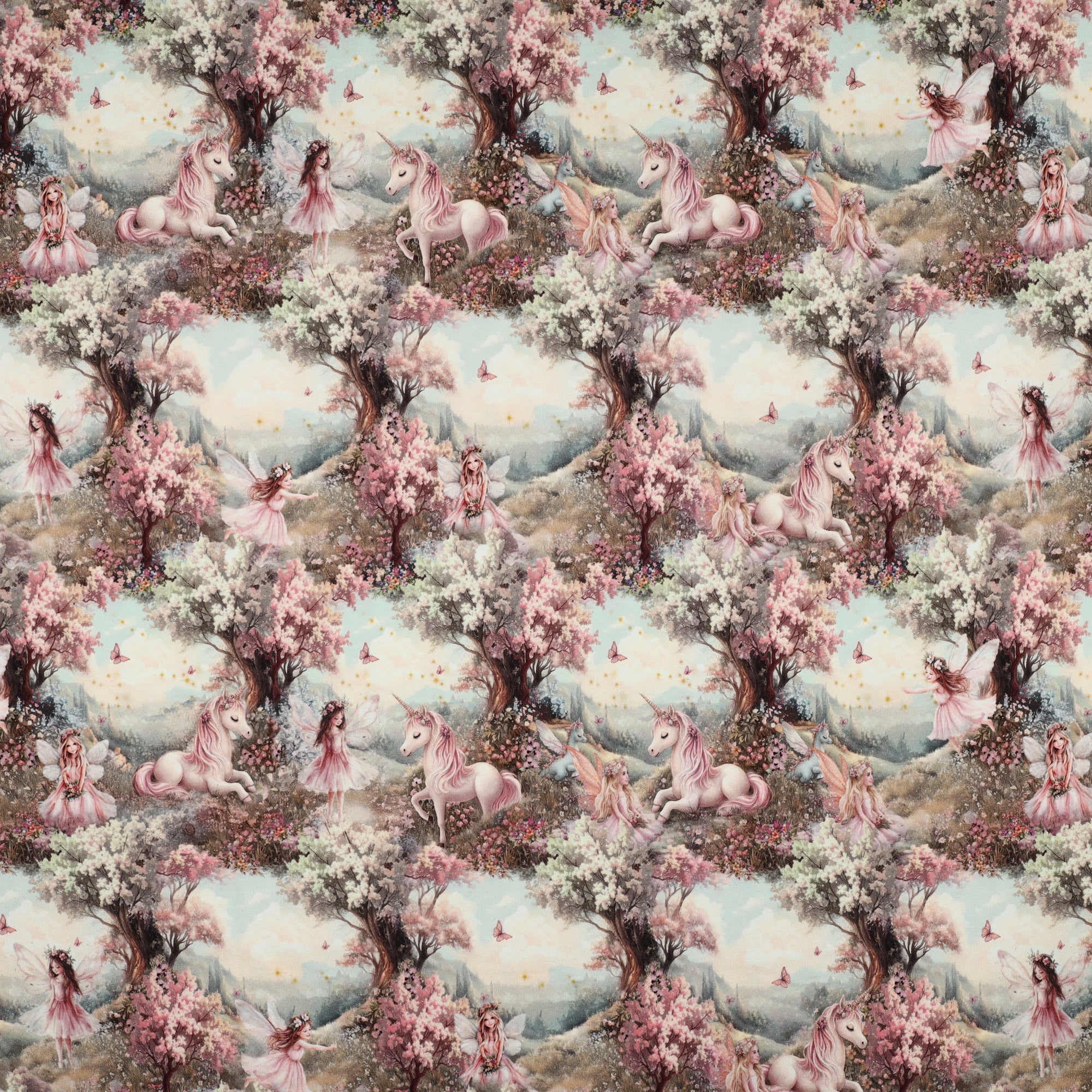 Tissu French Terry secret des licornes