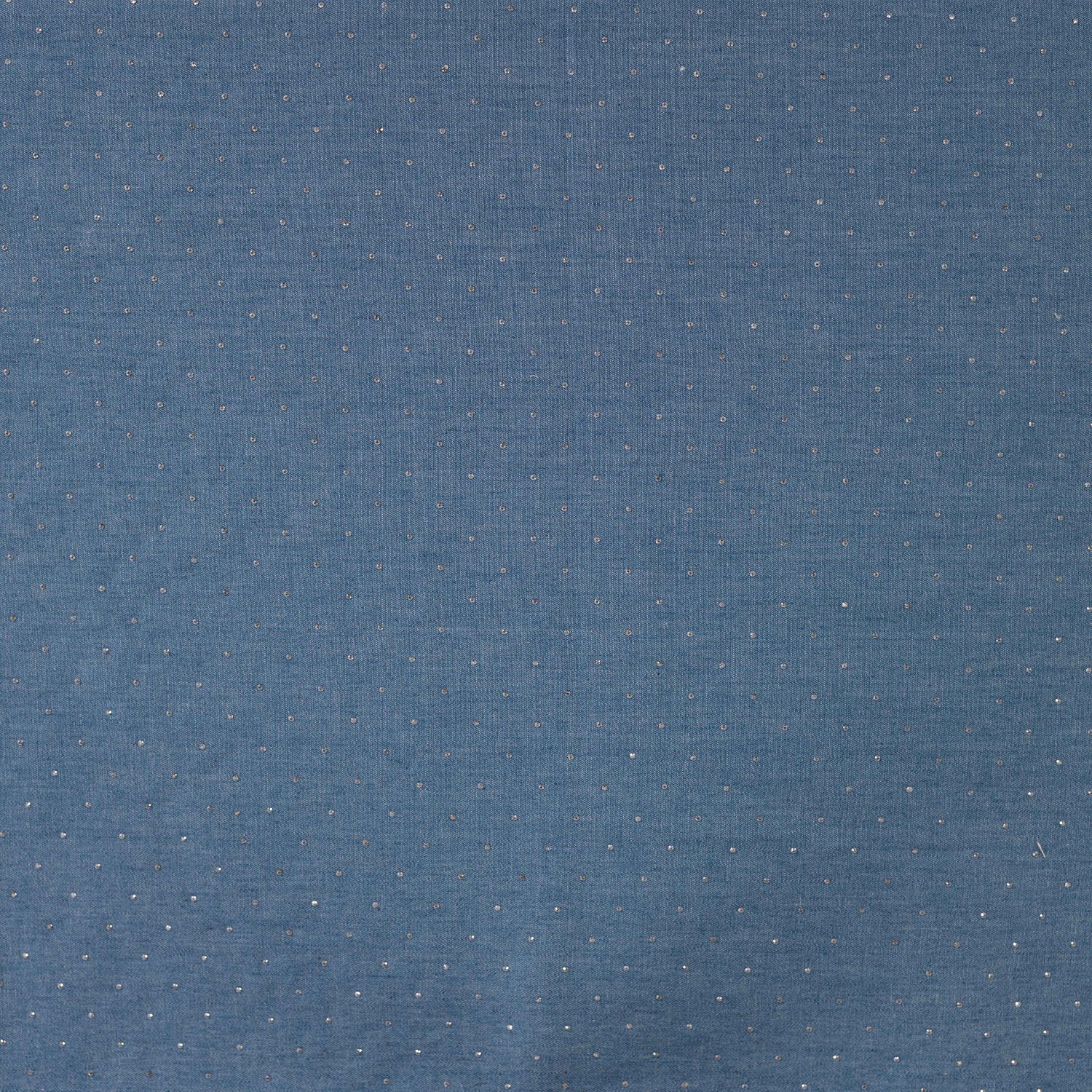 Tissu jean fin bleu avec strass