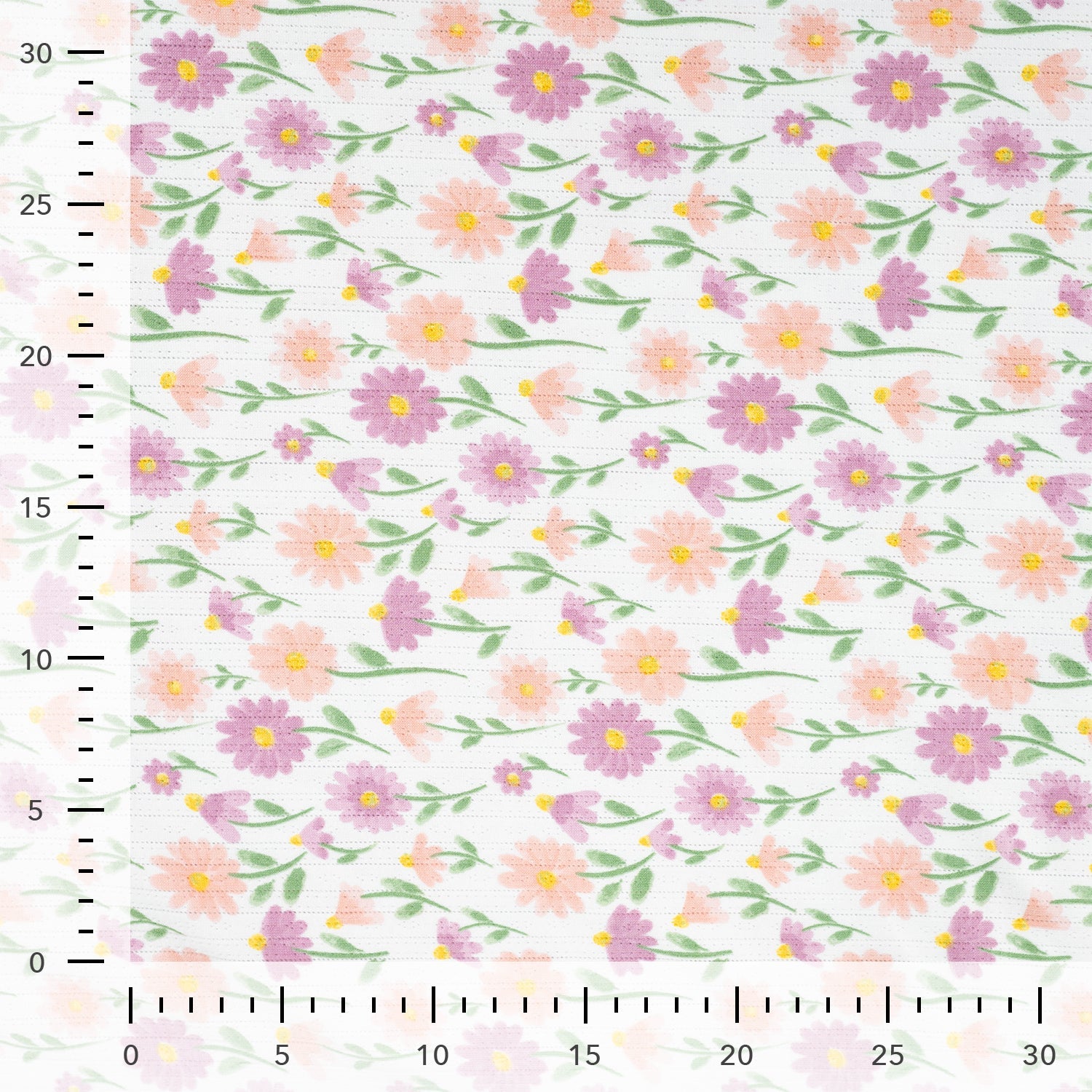 Tissu Jersey Ajouré Pâquerettes pastel