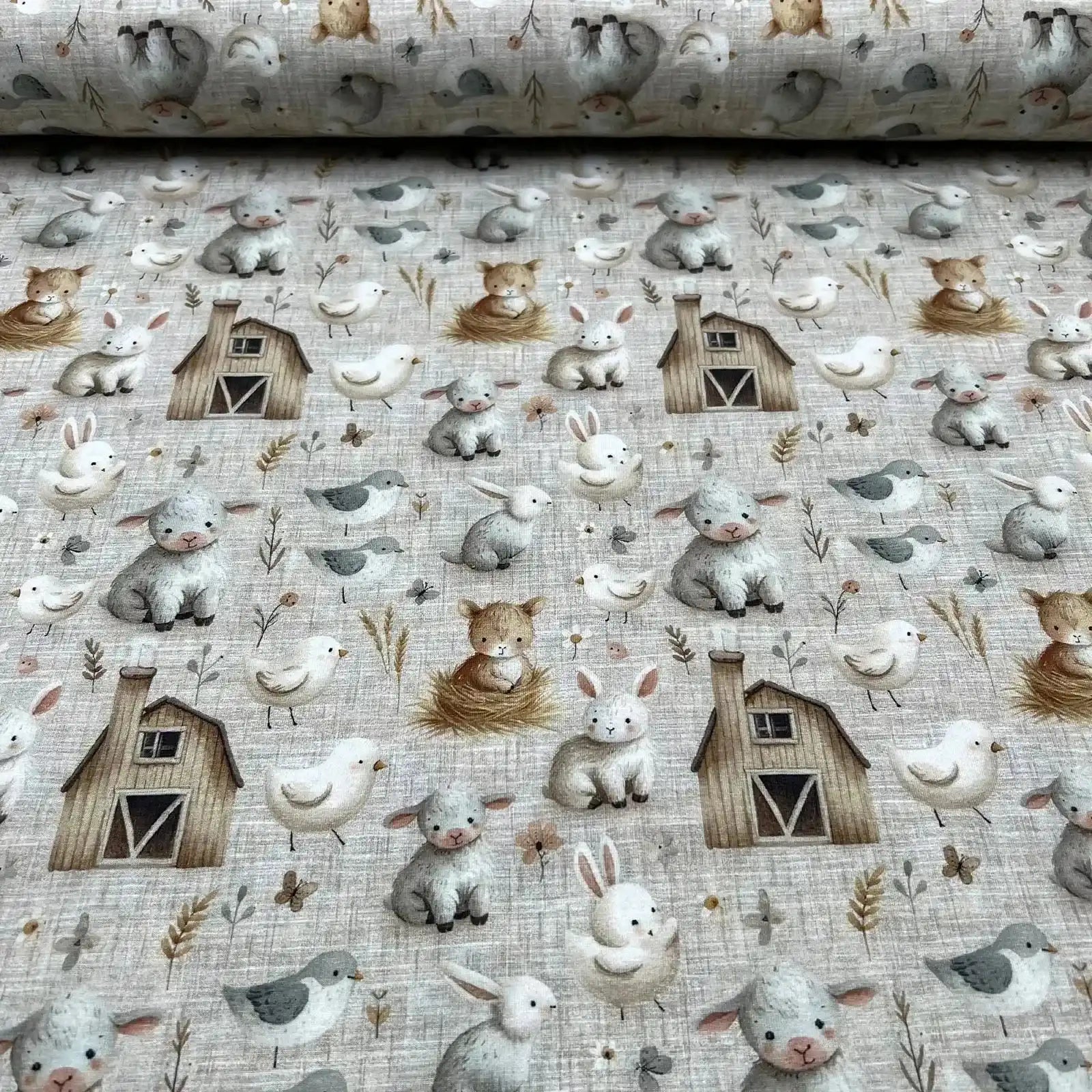 Tissu Jersey Animaux De La Ferme