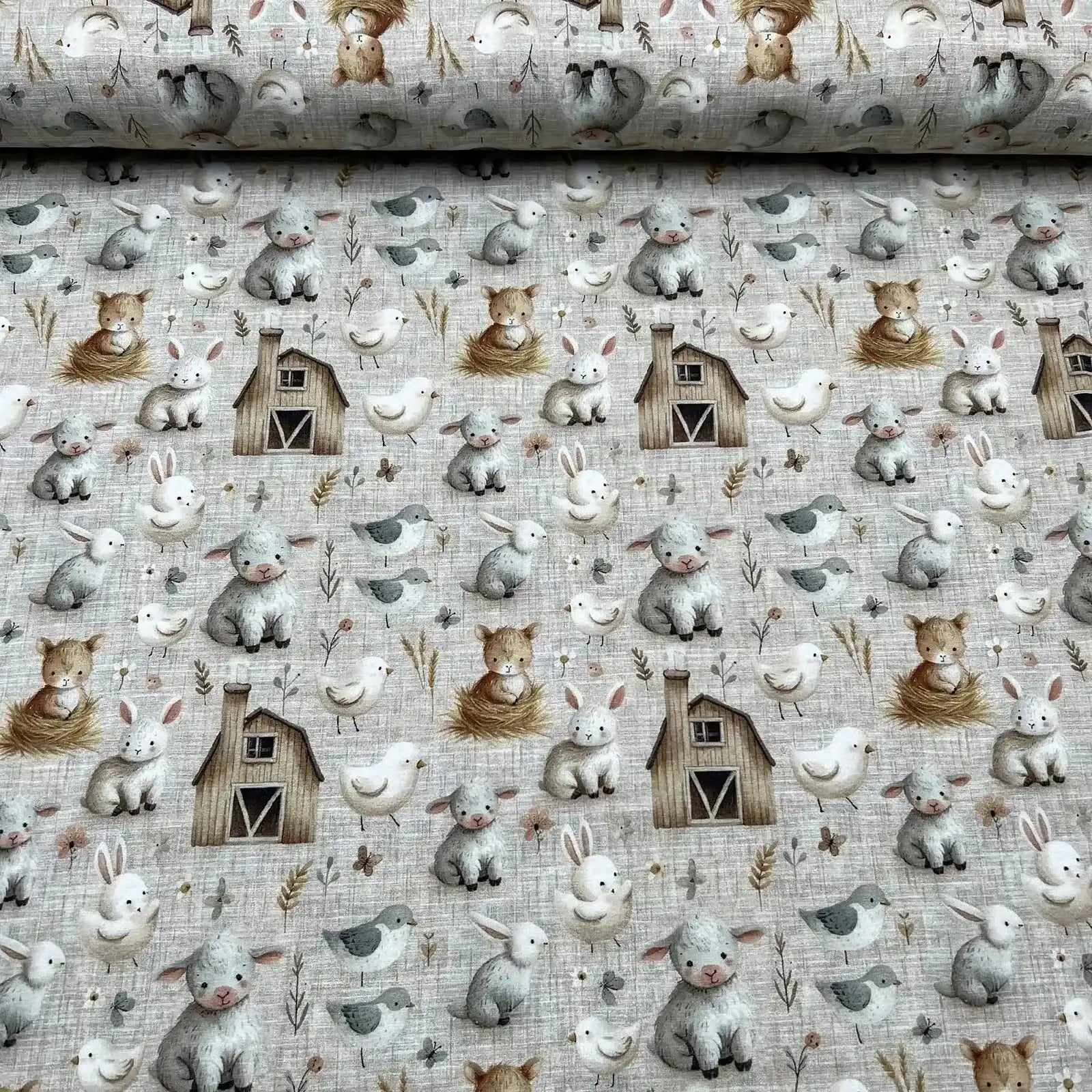 Tissu Jersey Animaux De La Ferme