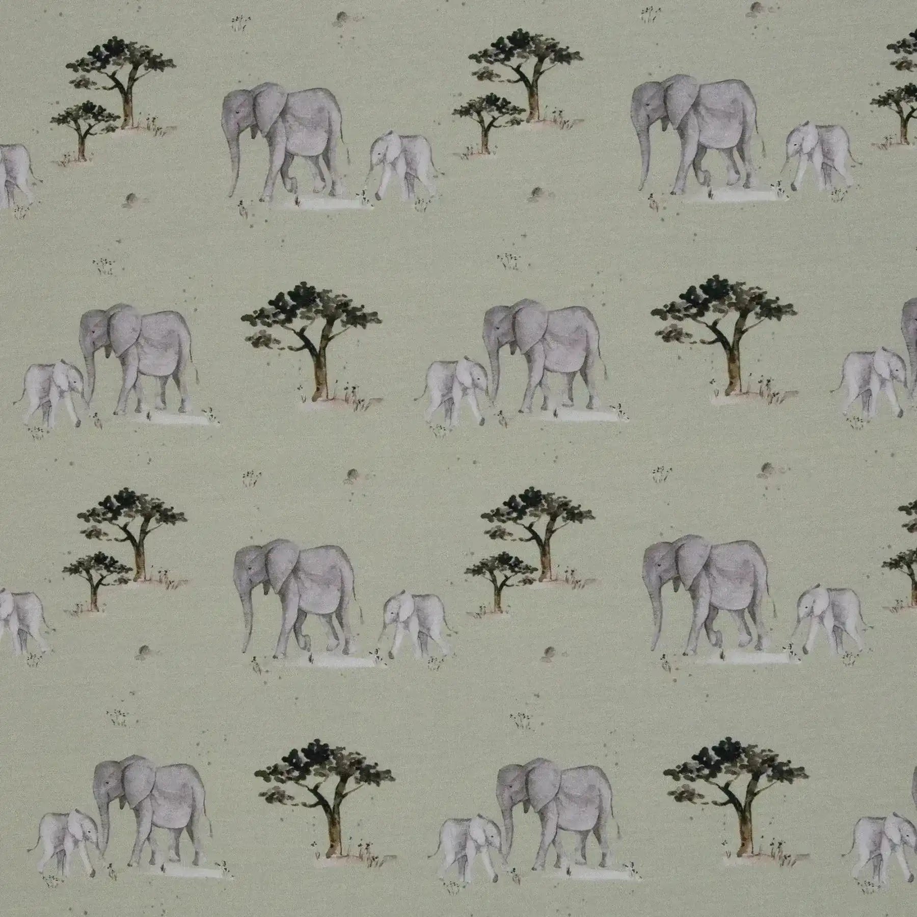 Tissu Jersey de coton Élèphants