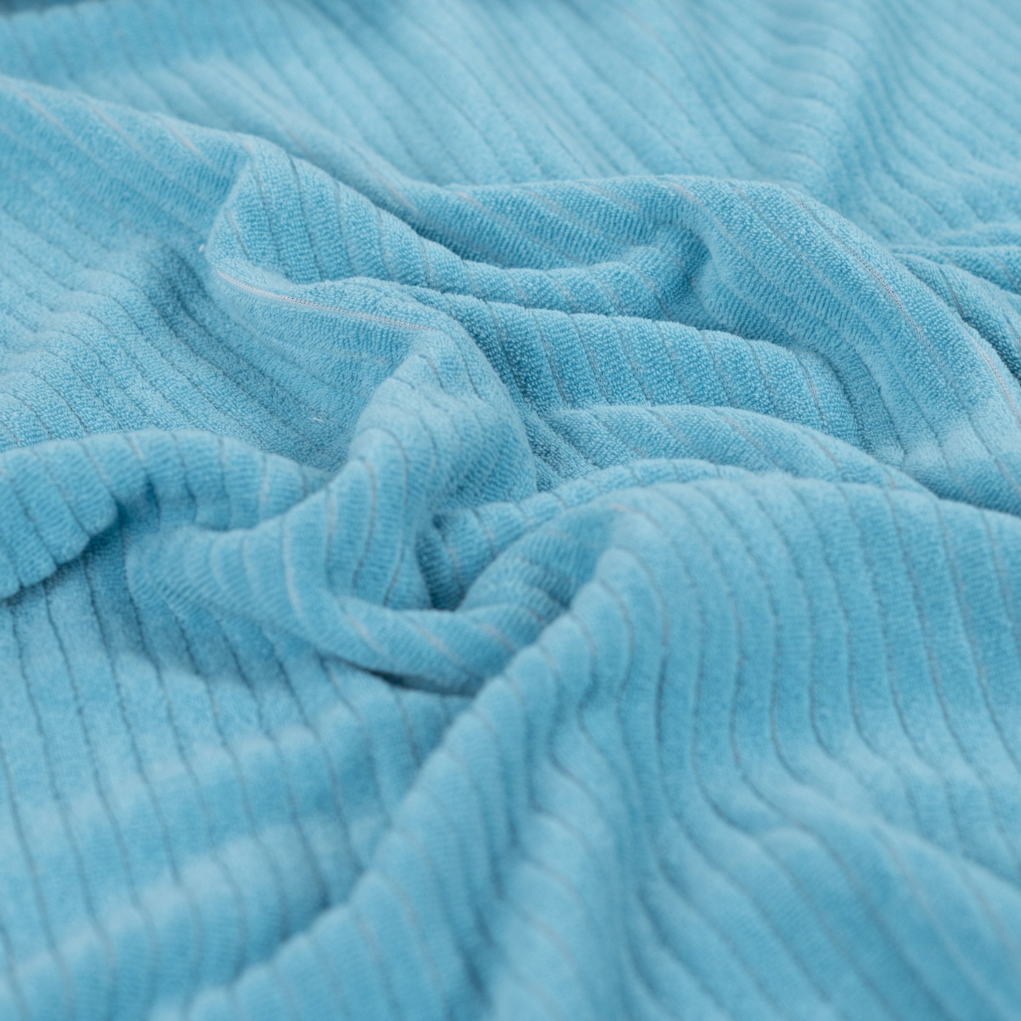 Tissu Jersey de Coton Eponge Bleu