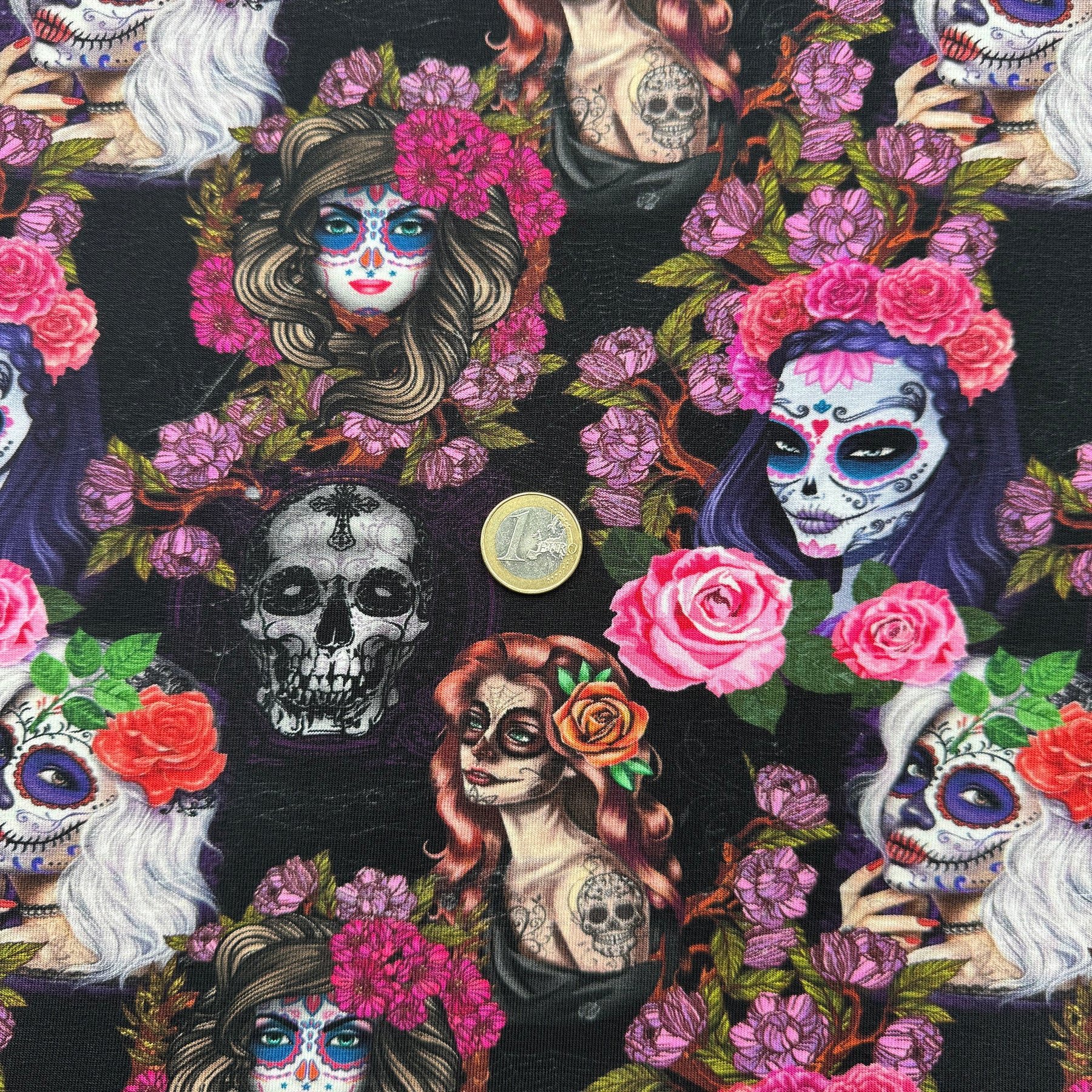 Tissu Jersey De Coton Halloween Dia De Los Muertos