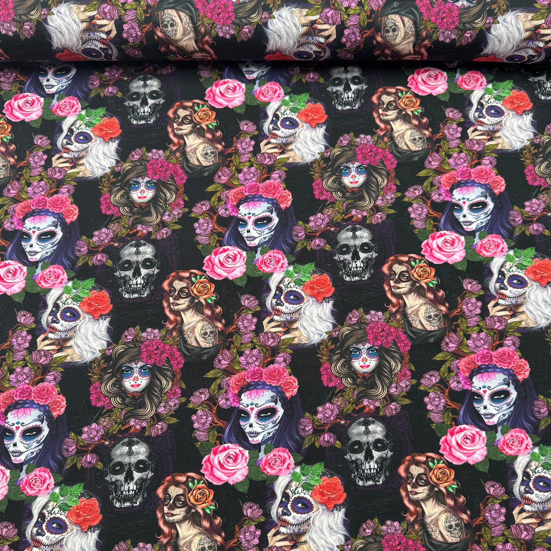 Tissu Jersey De Coton Halloween Dia De Los Muertos