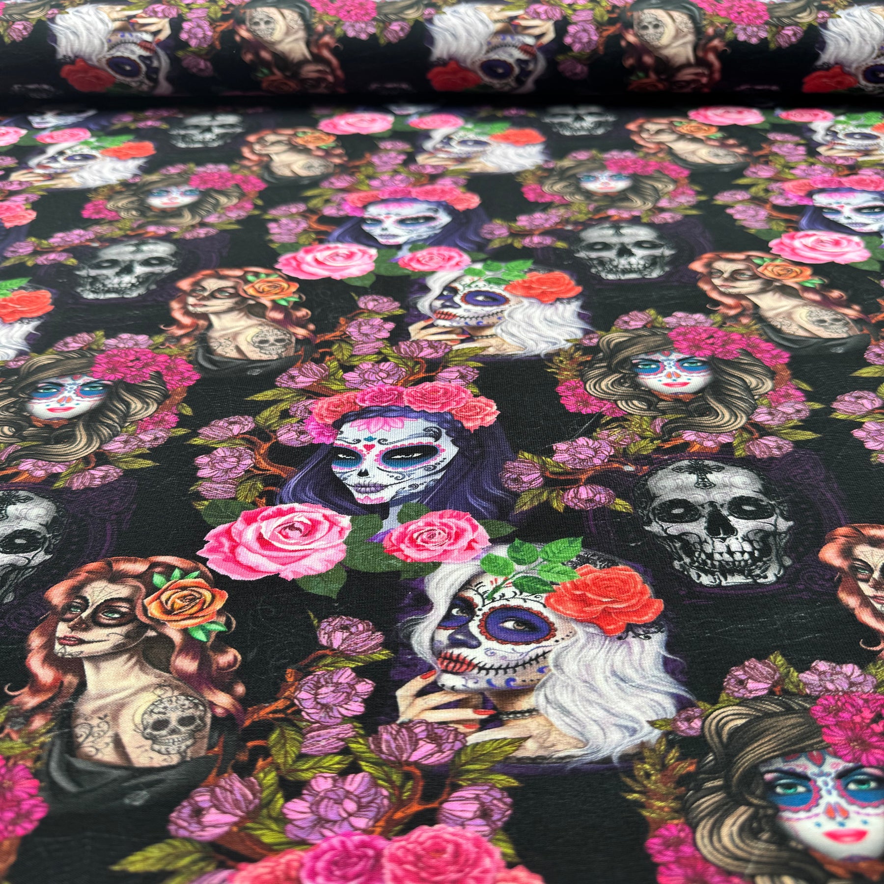 Tissu Jersey De Coton Halloween Dia De Los Muertos