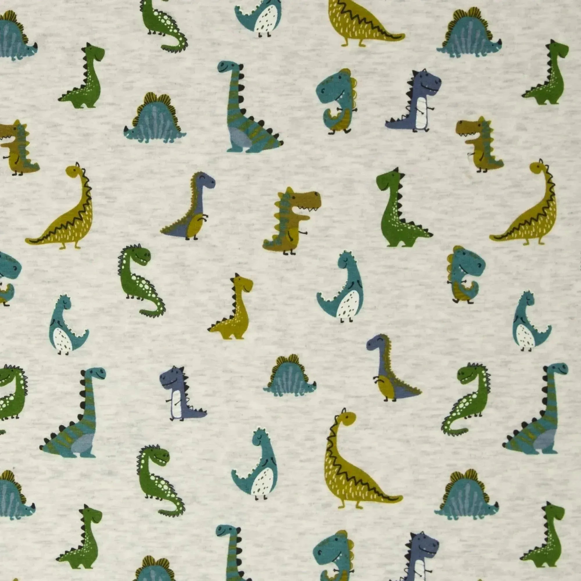 Tissu Jersey de coton molletonné dinosaure