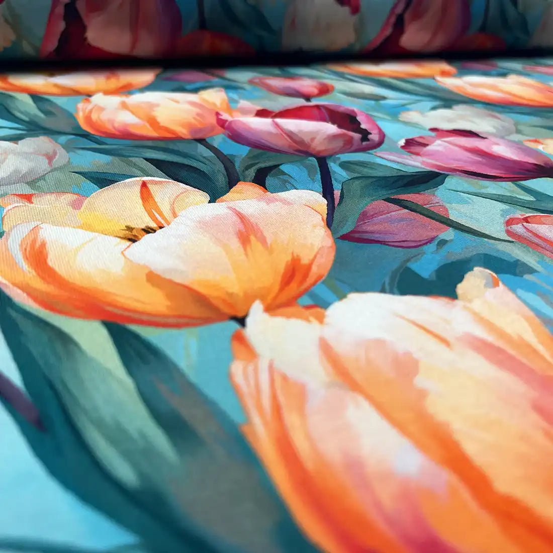 Tissu Jersey French Terry tulipes