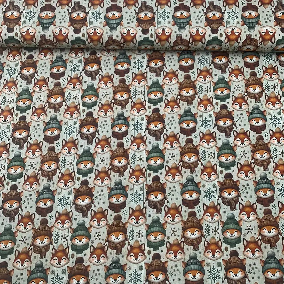 Tissu Jersey Renard Hivernal Enchanté