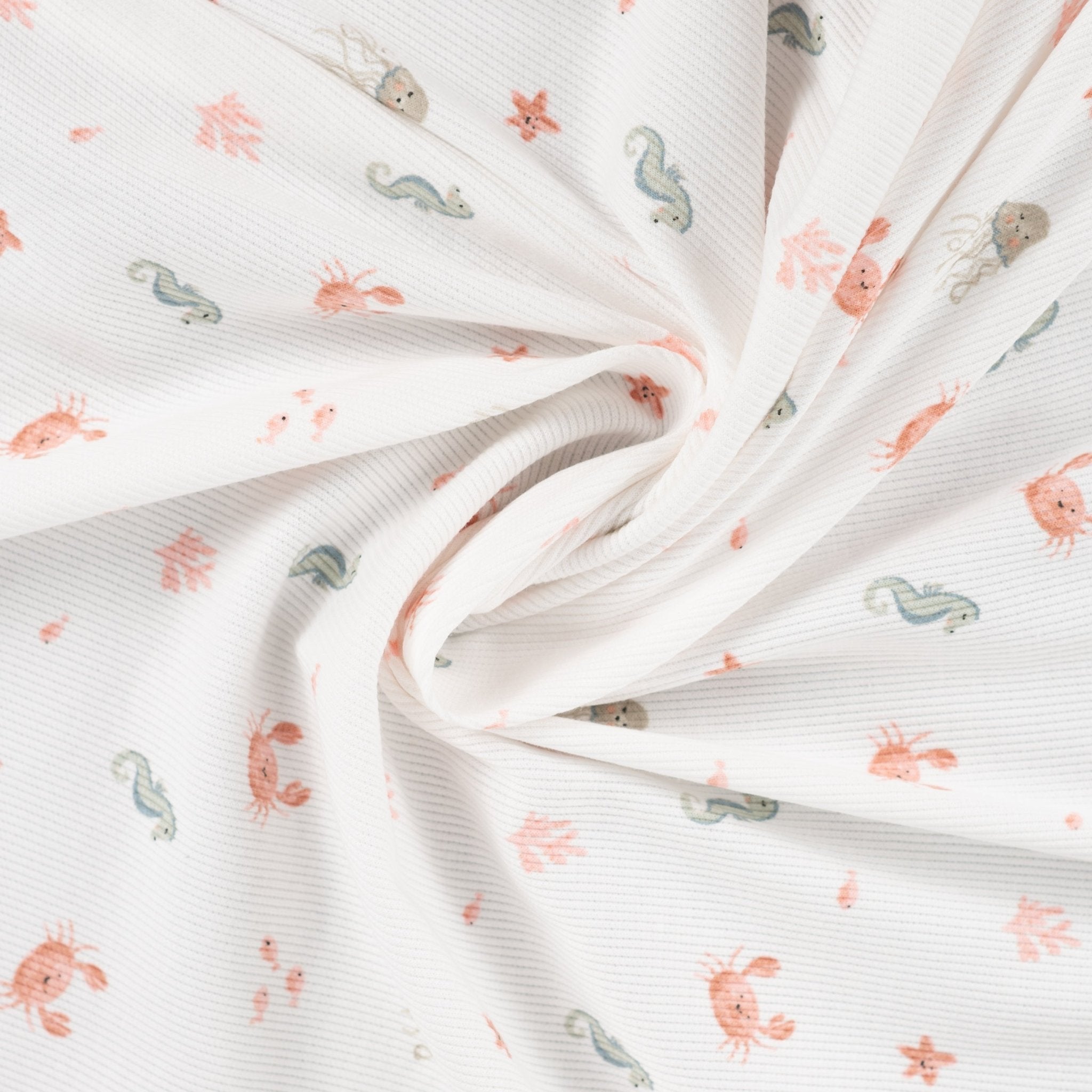 Tissu Jersey Rib animaux de la mer
