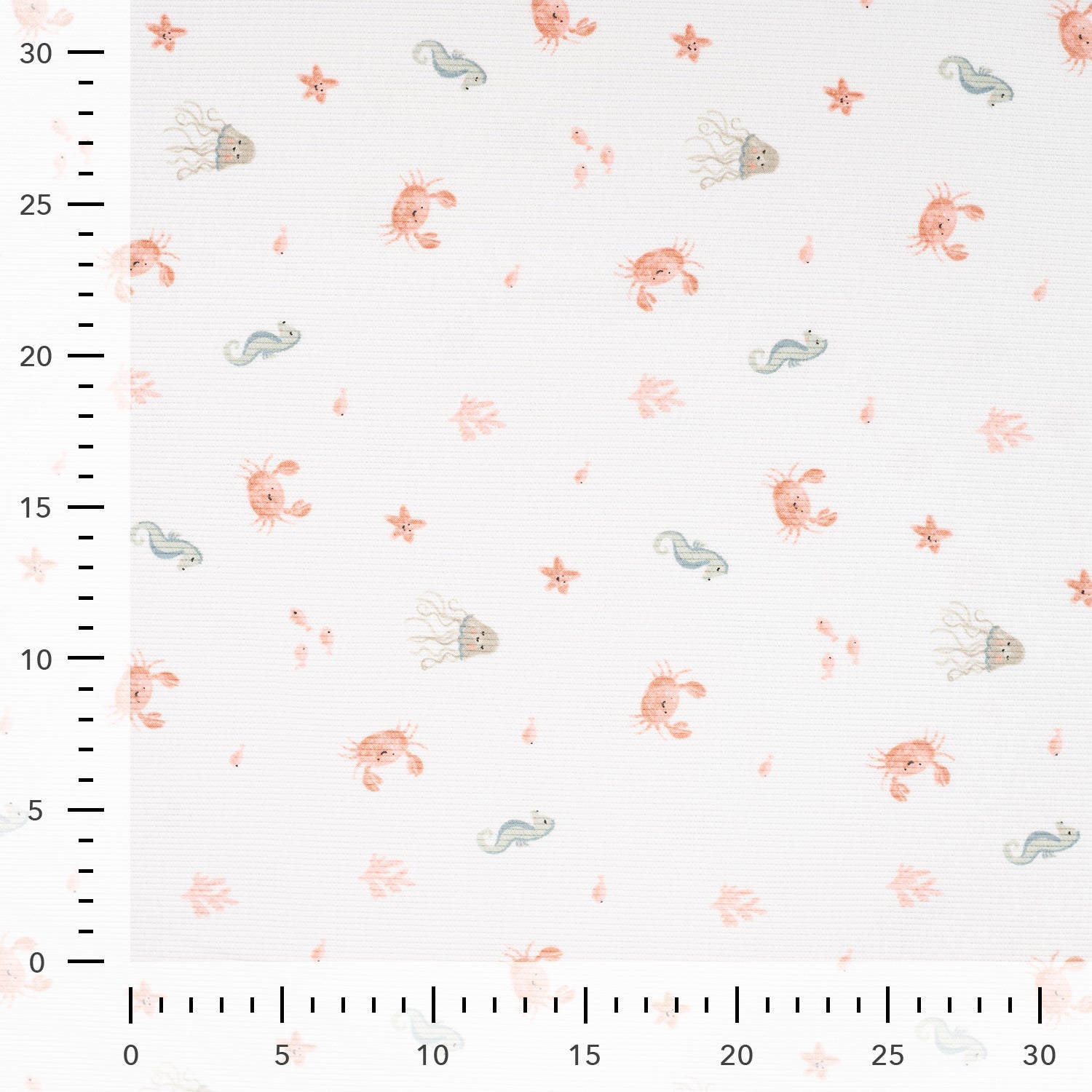 Tissu Jersey Rib animaux de la mer