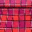 Tissu lainage carreaux rouge et rose