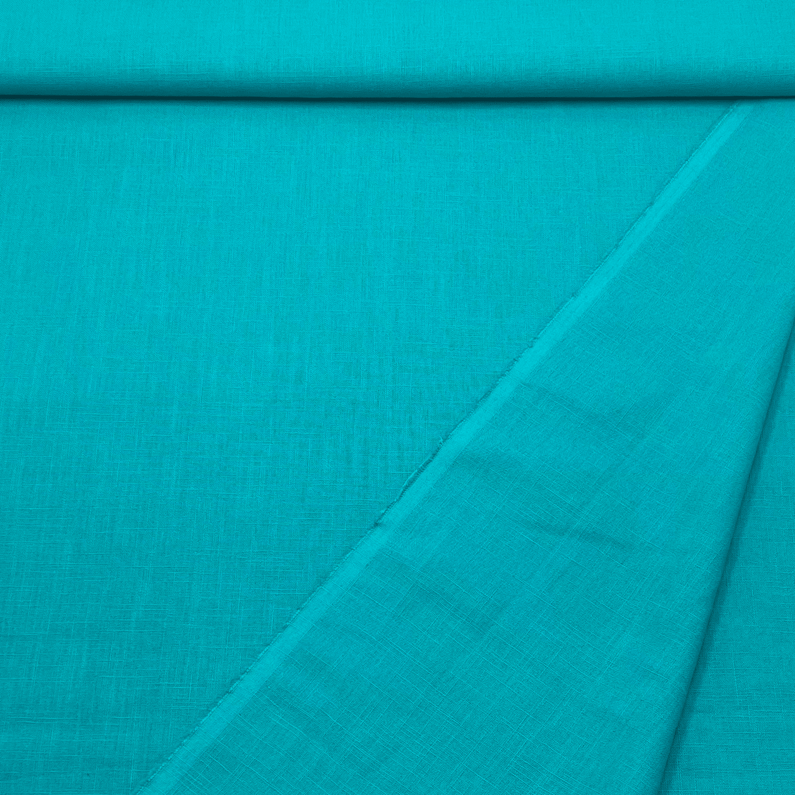 Tissu lin uni Bleu émeraude