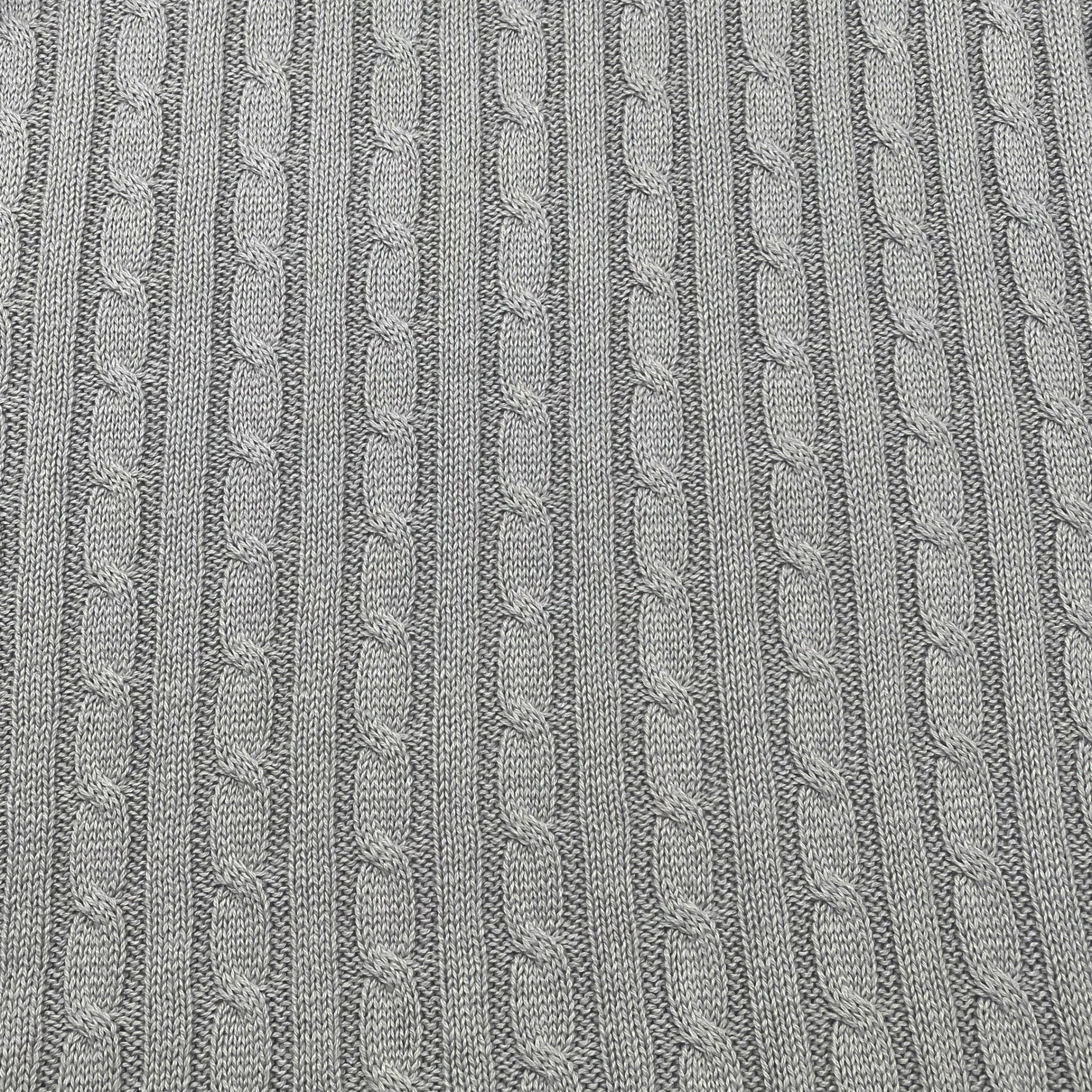 Tissu Maille Torsadée Gris Clair