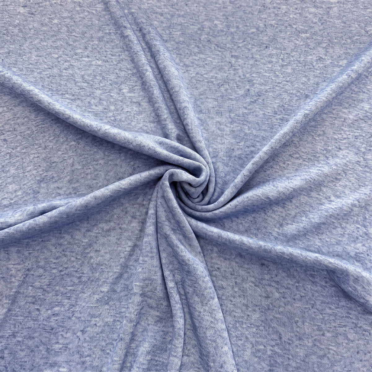 Tissu maille tricot bleu jean chiné