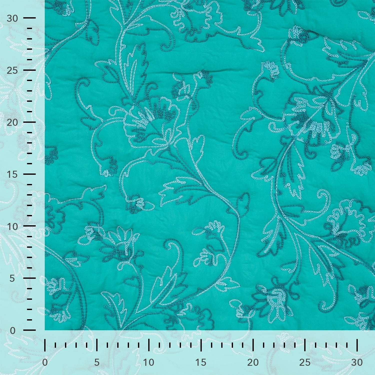 Tissu matelassé turquoise
