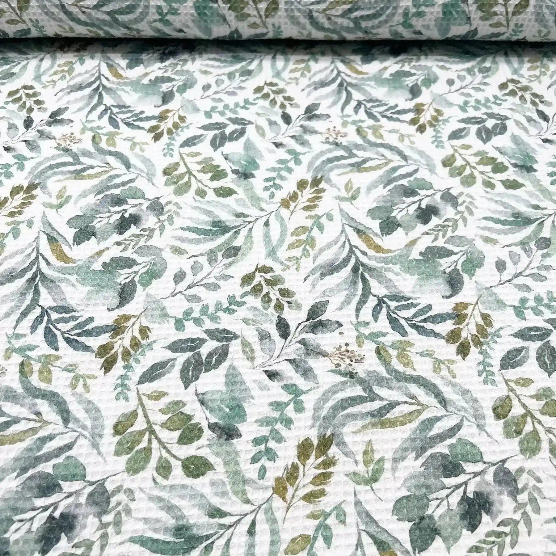 Tissu nid d'abeille feuilles