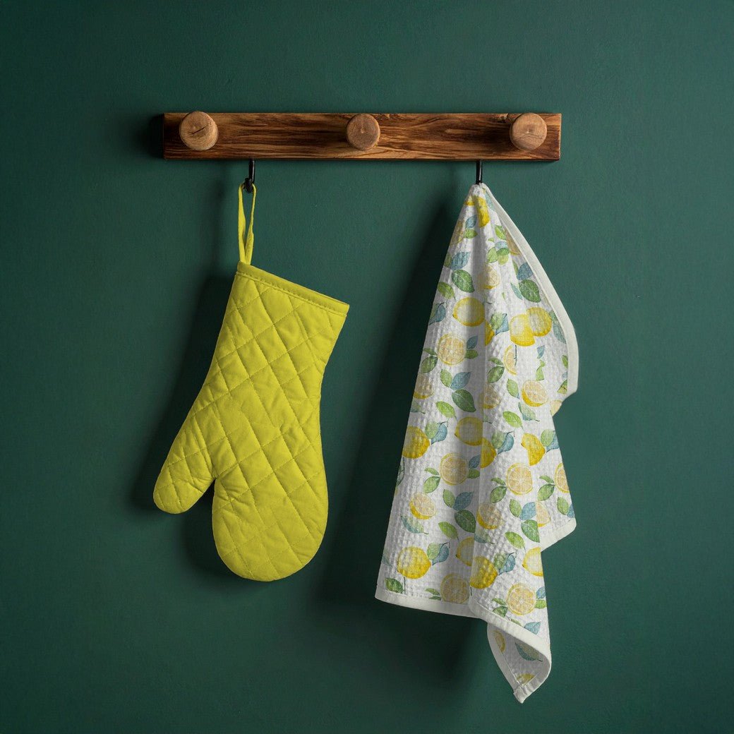 Tissu nid d'abeille citron