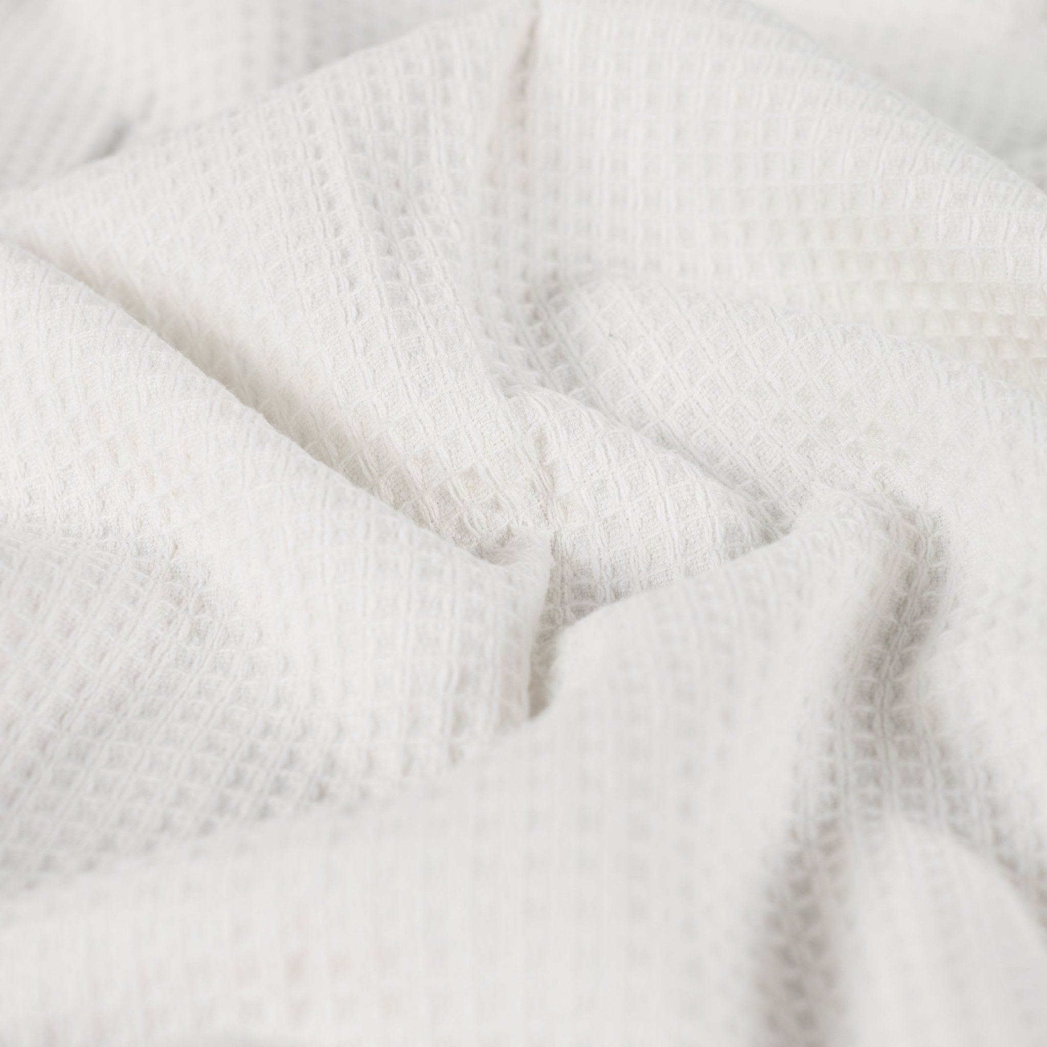 Tissu nid d’abeille doublé d’éponge blanc