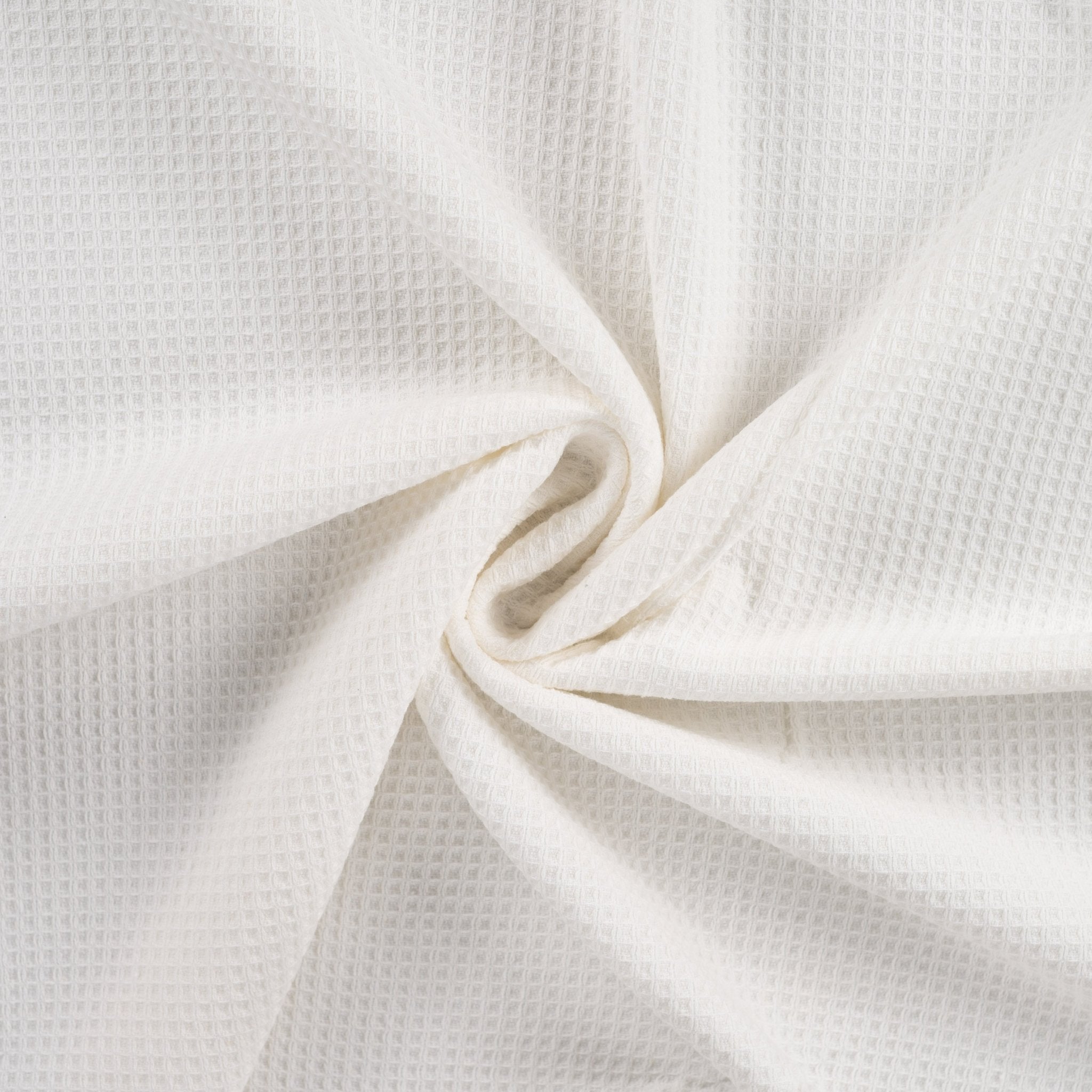 Tissu nid d’abeille doublé d’éponge blanc