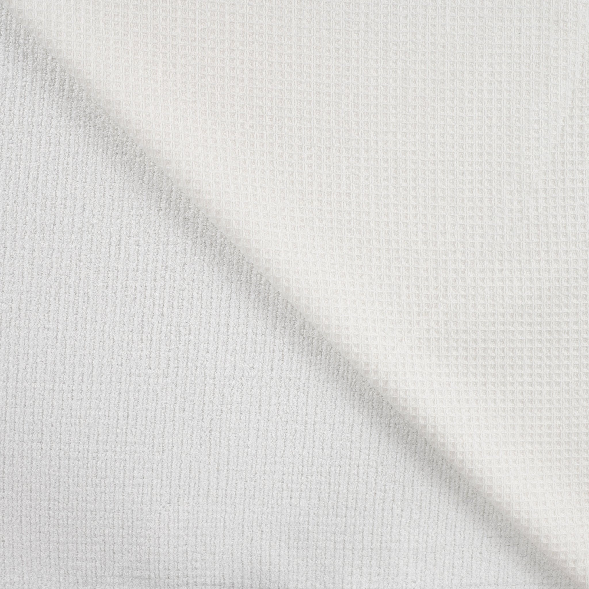 Tissu nid d’abeille doublé d’éponge blanc