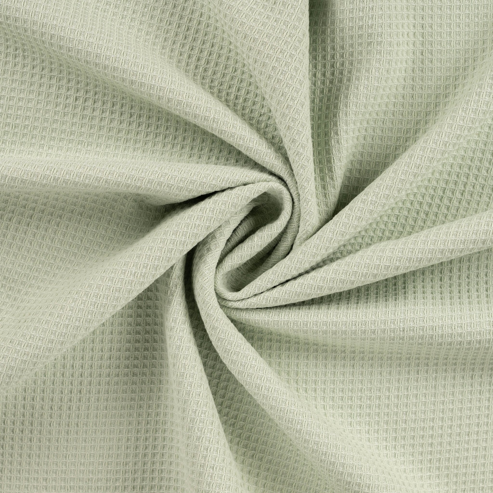 Tissu nid d’abeille doublé d’éponge vert menthe