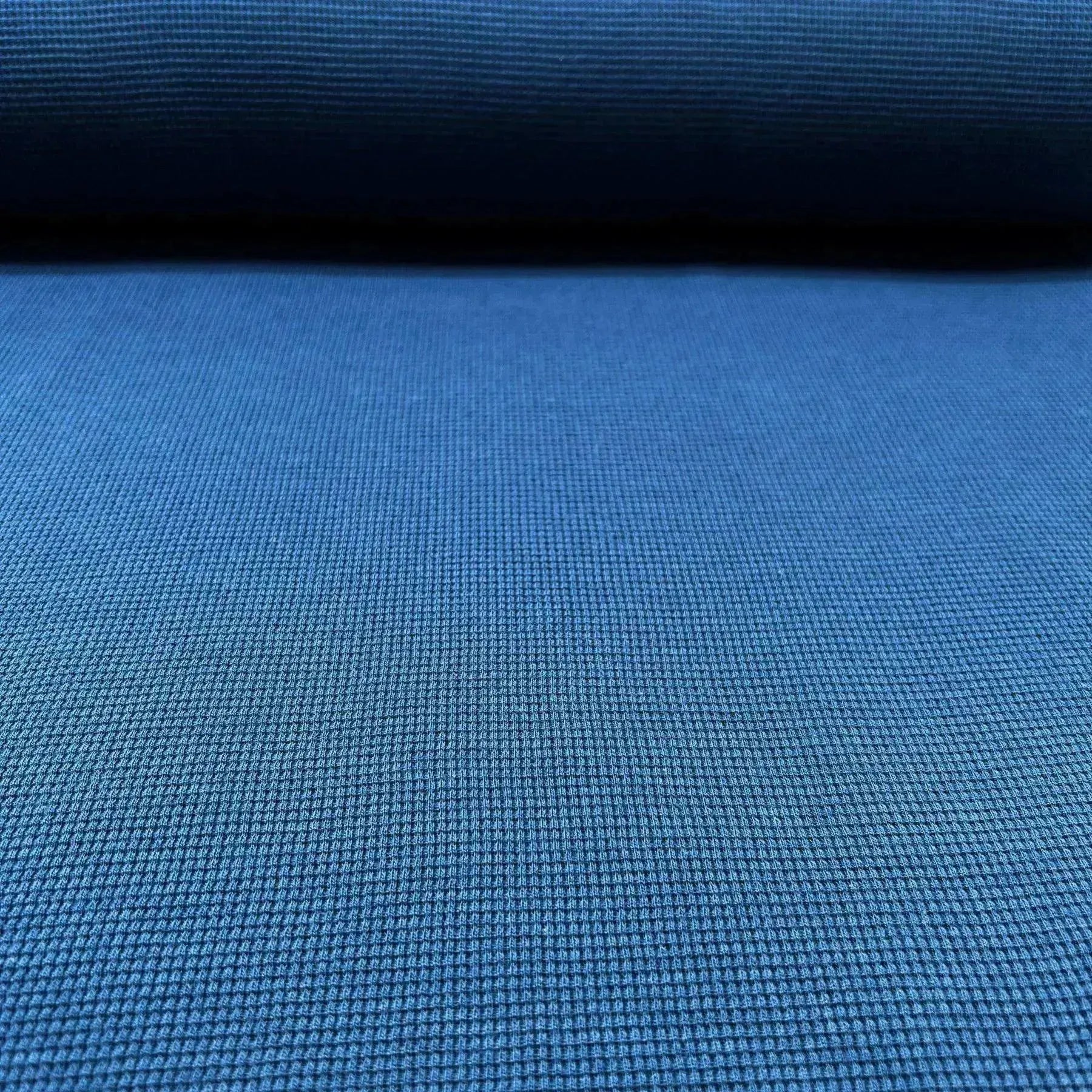 Tissu piqué de coton doux bleu jeans