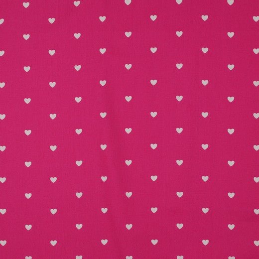 Tissu Popeline de coton à coeurs fuchsia