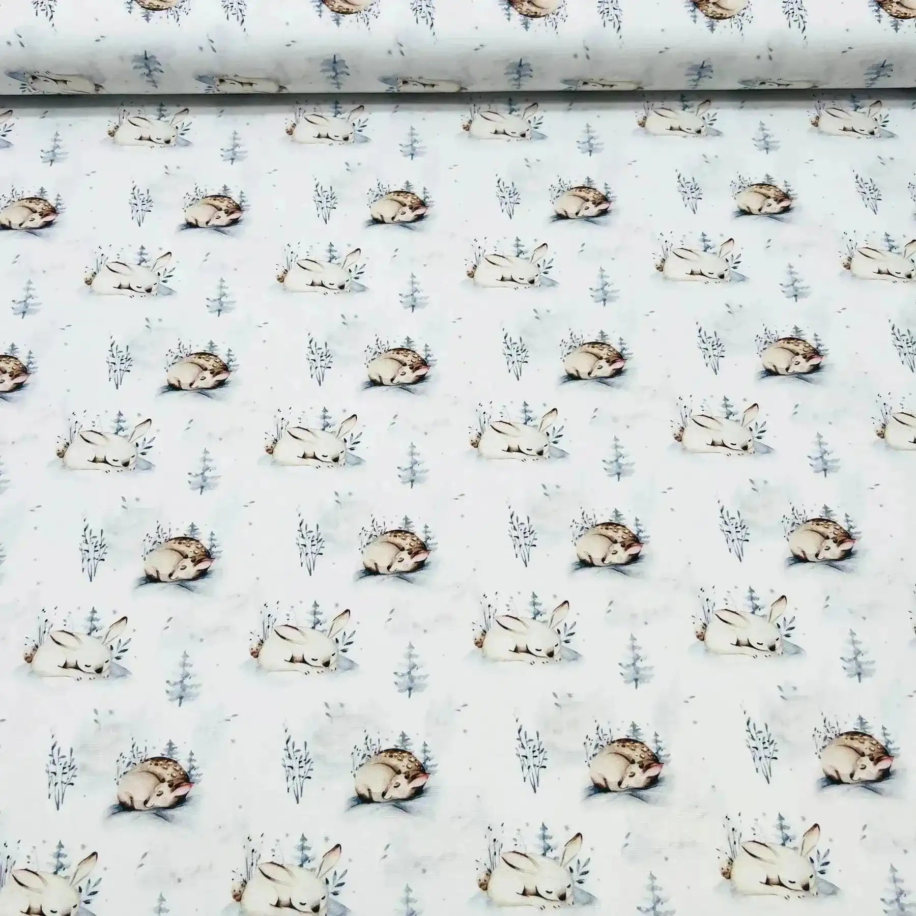 Tissu Popeline de coton animaux d'hiver