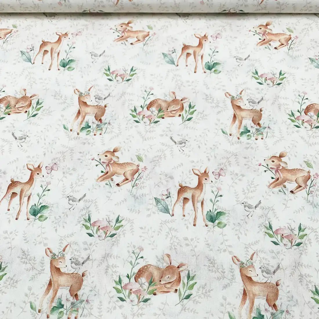 Tissu Popeline de Coton Bambi & Nature