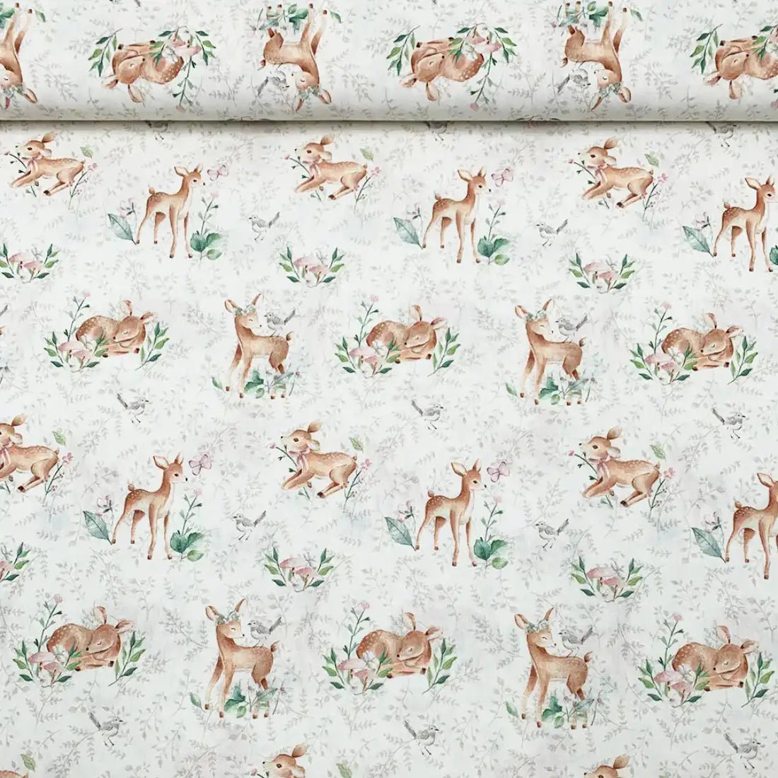 Tissu Popeline de Coton Bambi & Nature