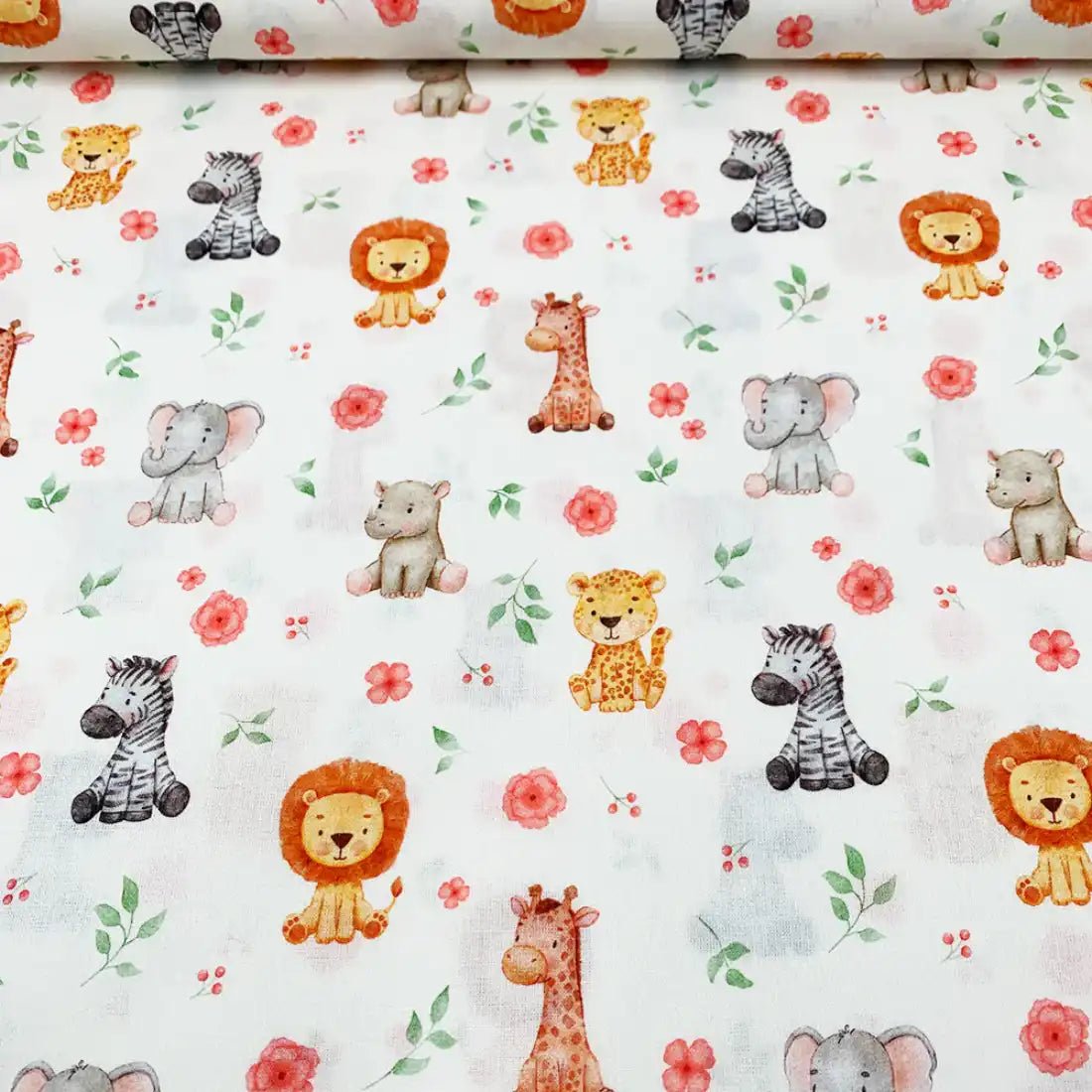 Tissu Popeline de Coton Bébés Animaux