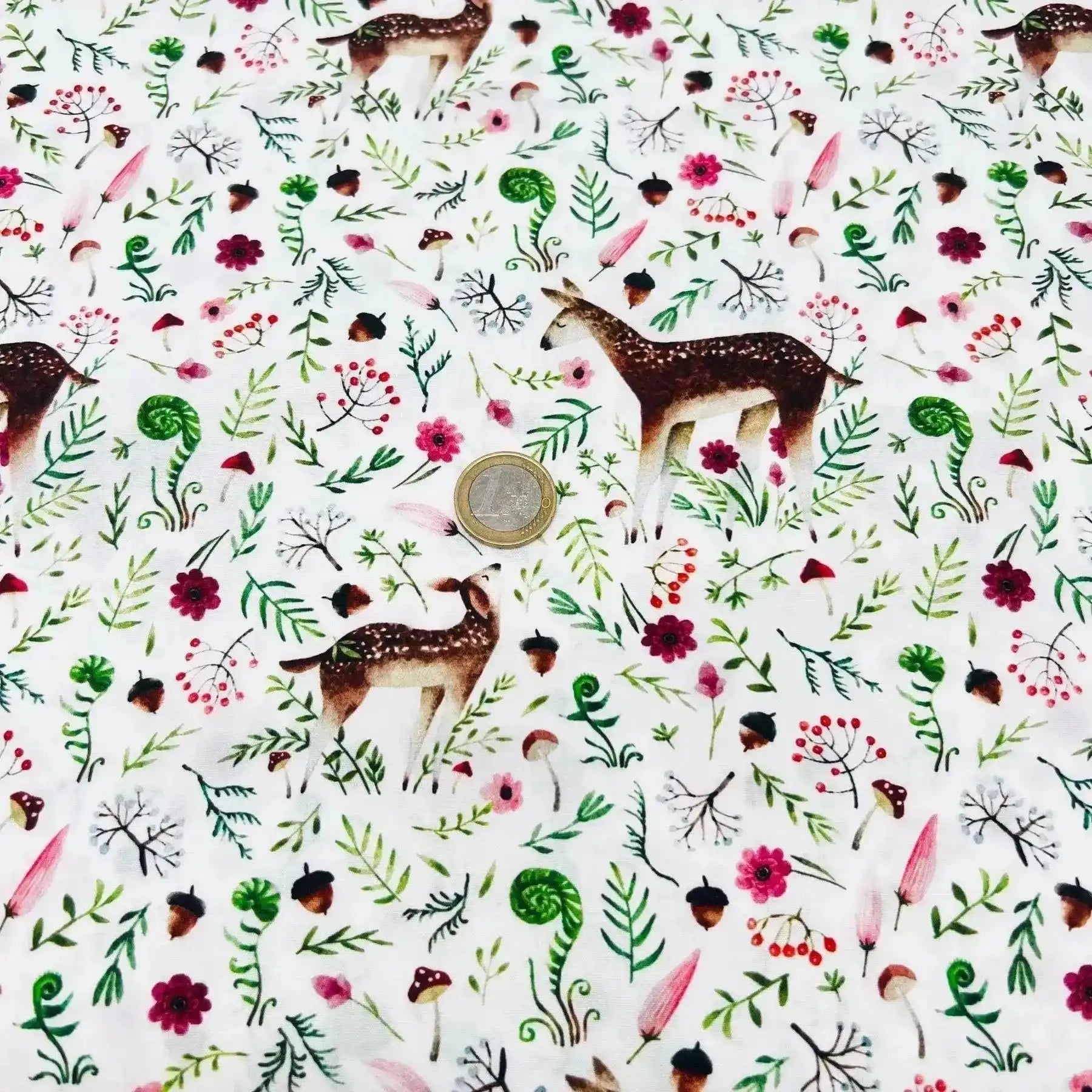 Tissu Popeline de coton biche dans les champs