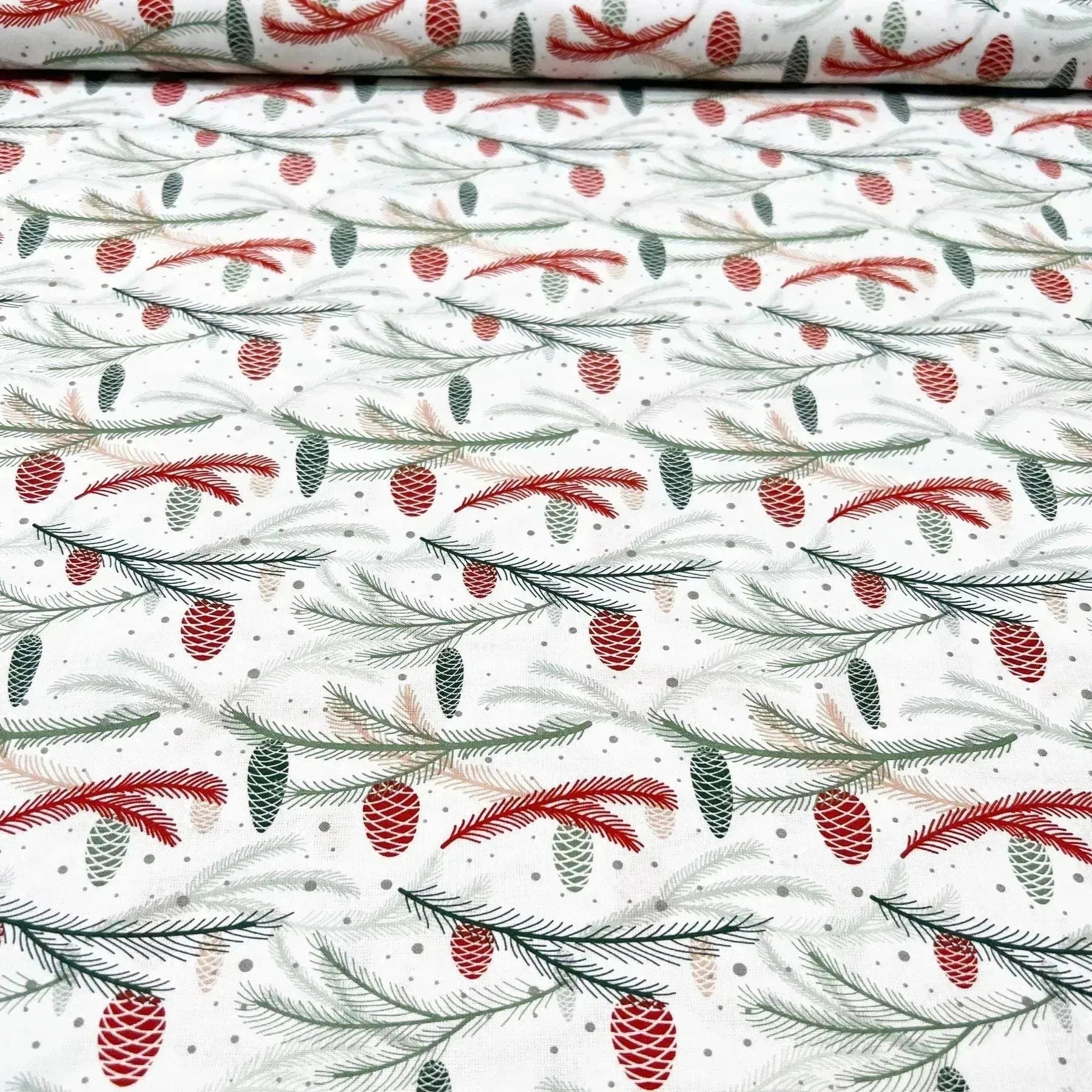 Tissu popeline de coton bio pomme de pain de noël