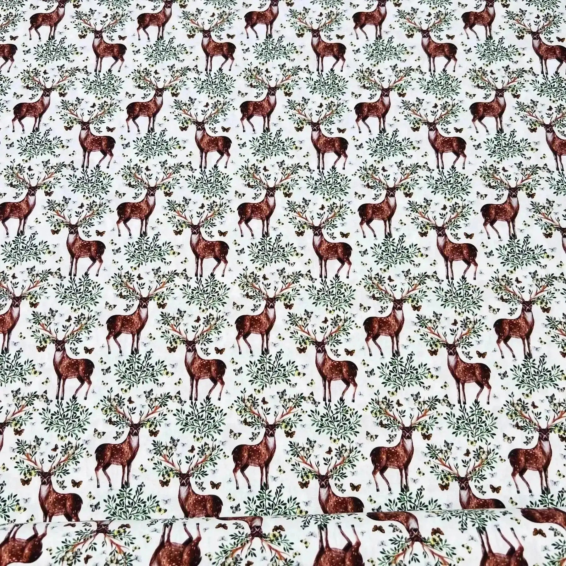 Tissu Popeline de coton cerf