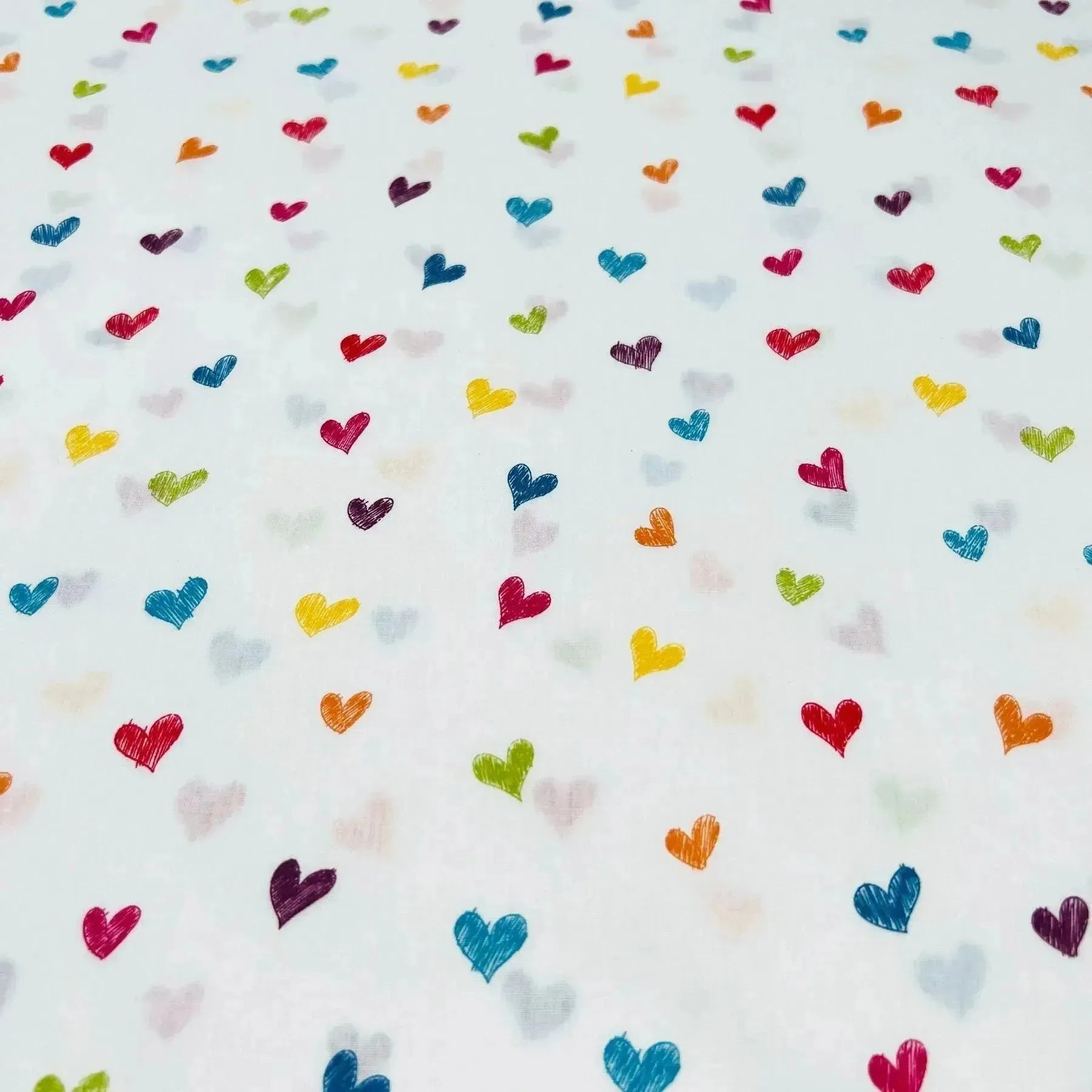 Tissu Popeline de coton coeur