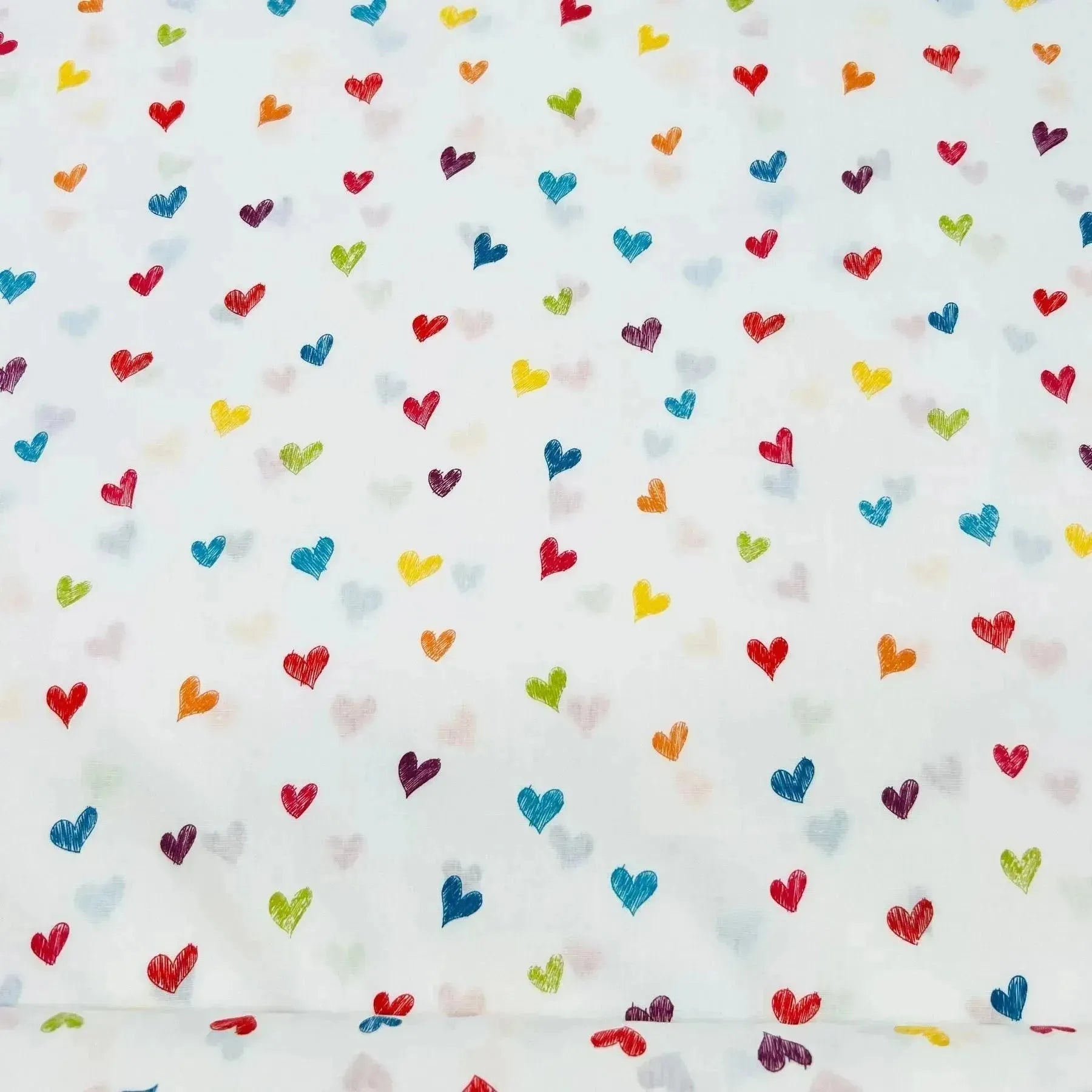 Tissu Popeline de coton coeur