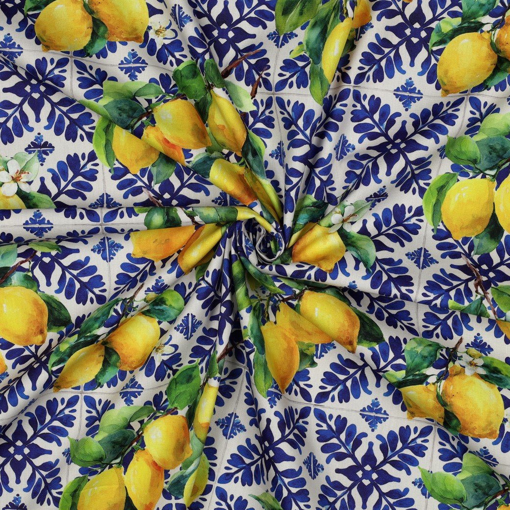 Tissu Popeline de Coton dolce vita citronné