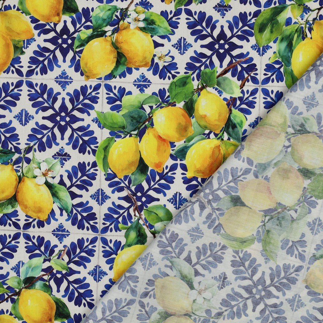 Tissu Popeline de Coton dolce vita citronné