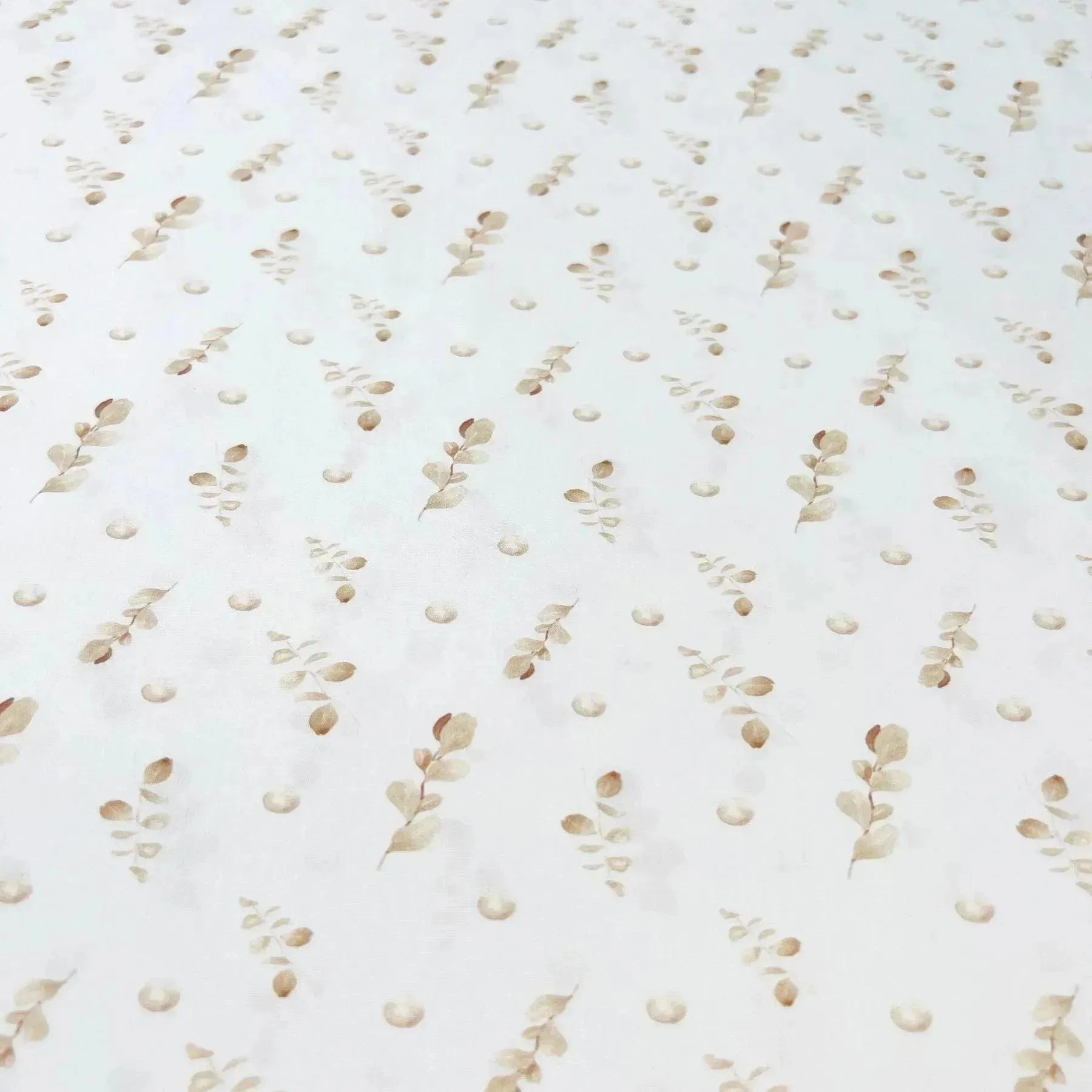 Tissu Popeline de coton eucalyptus beige