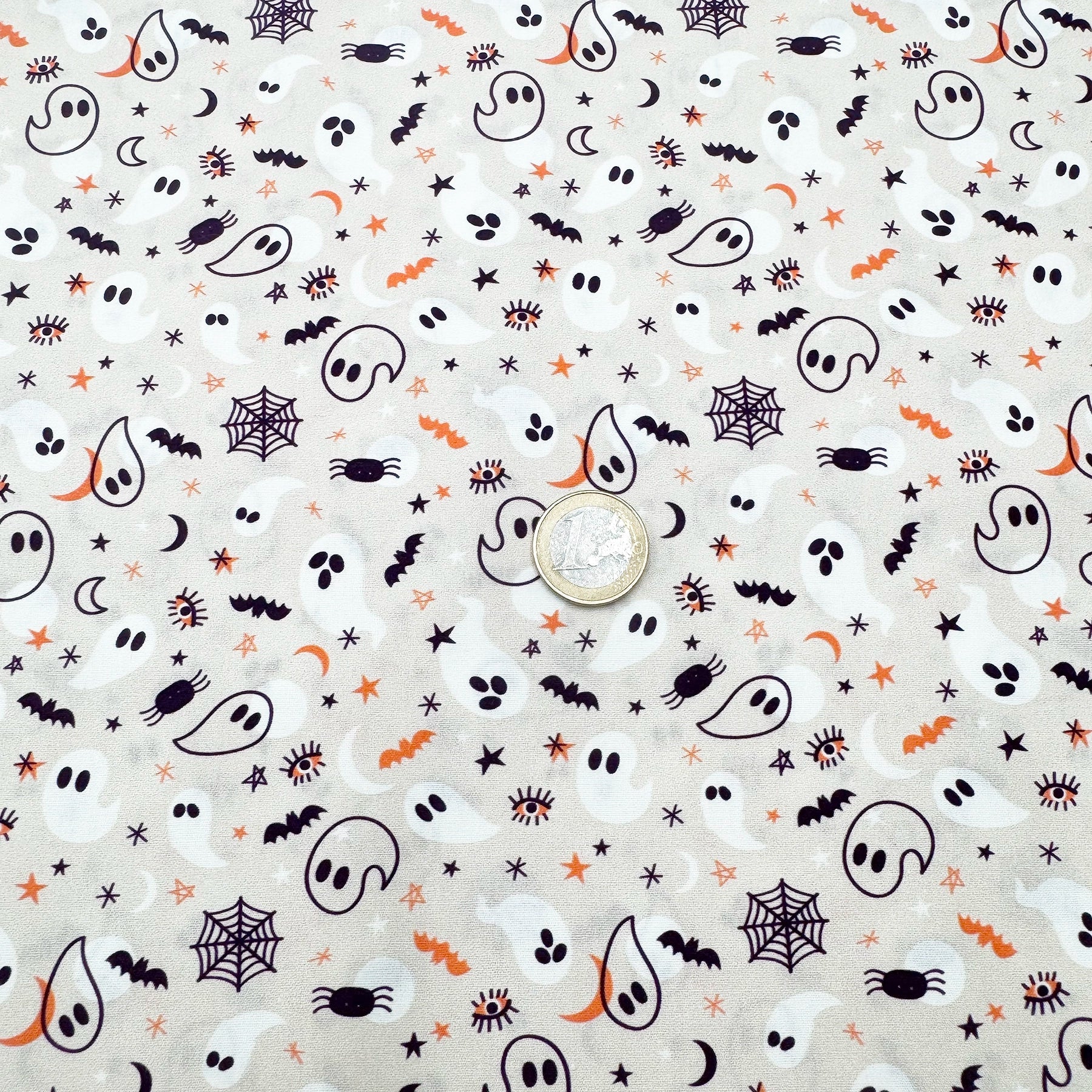 Tissu Popeline de Coton Fantôme