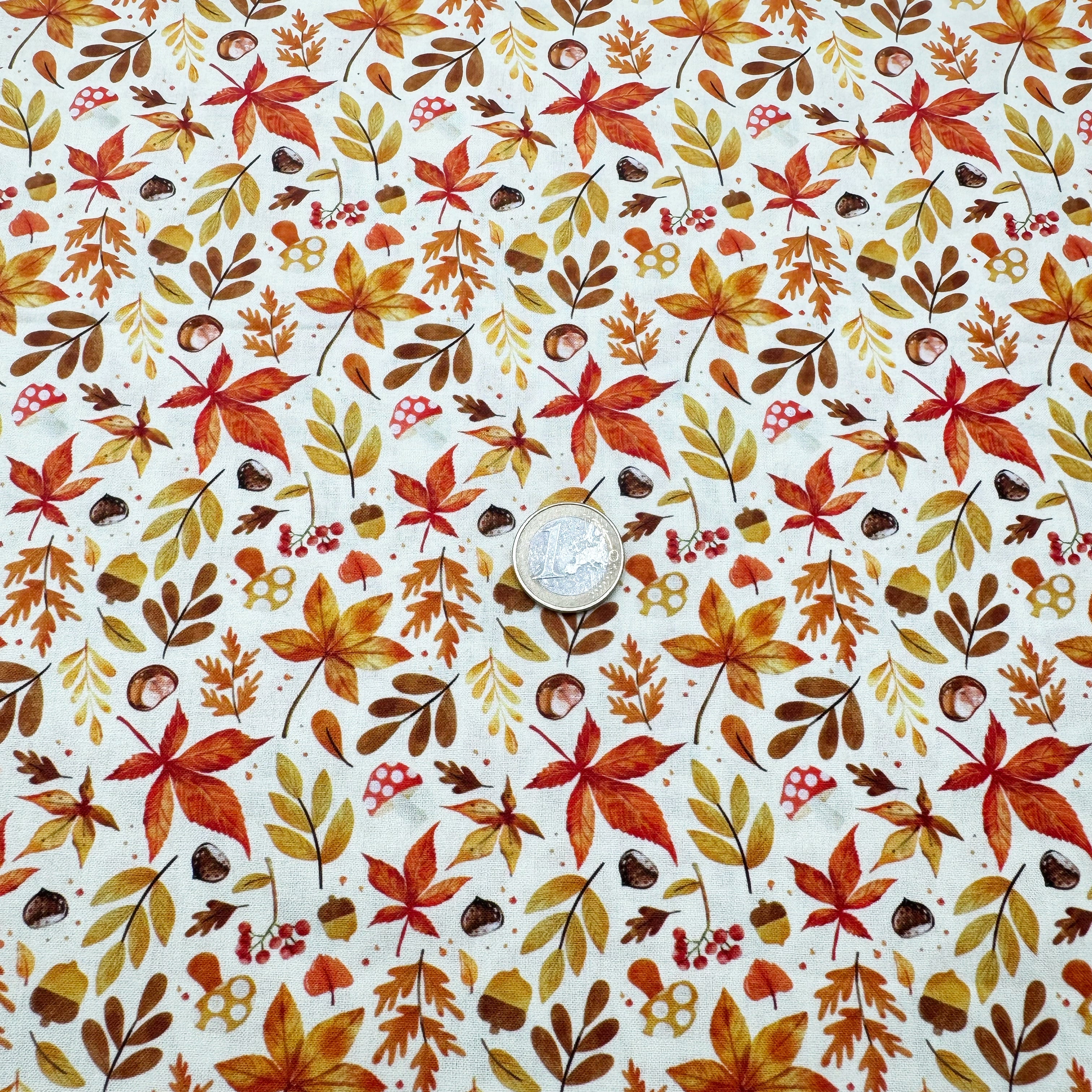 Tissu Popeline de Coton Feuille d’Automne