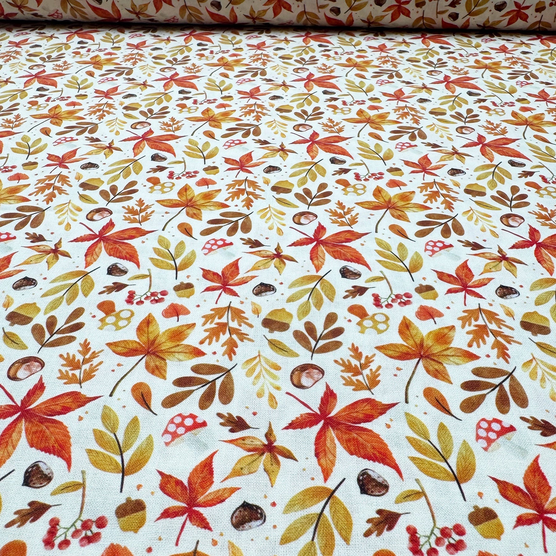 Tissu Popeline de Coton Feuille d’Automne